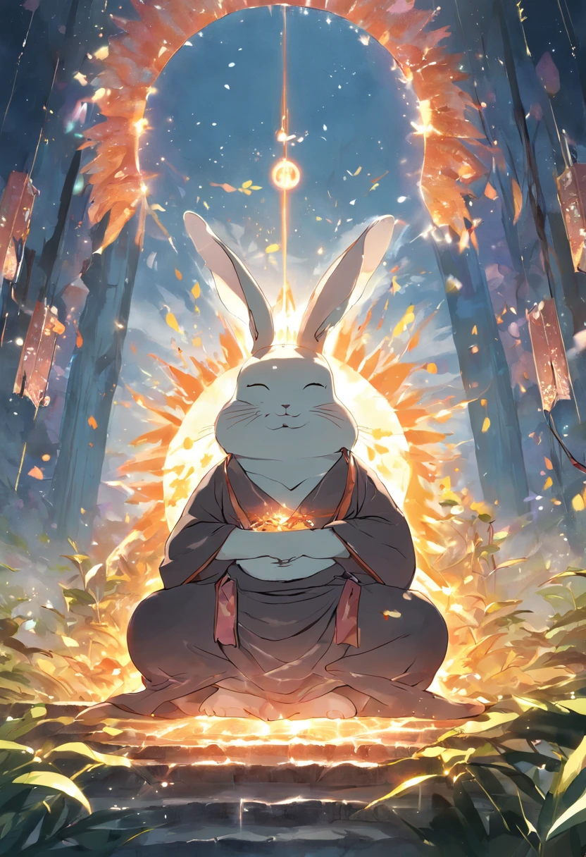 The Rabbit Buddha replaces the sun and emits light