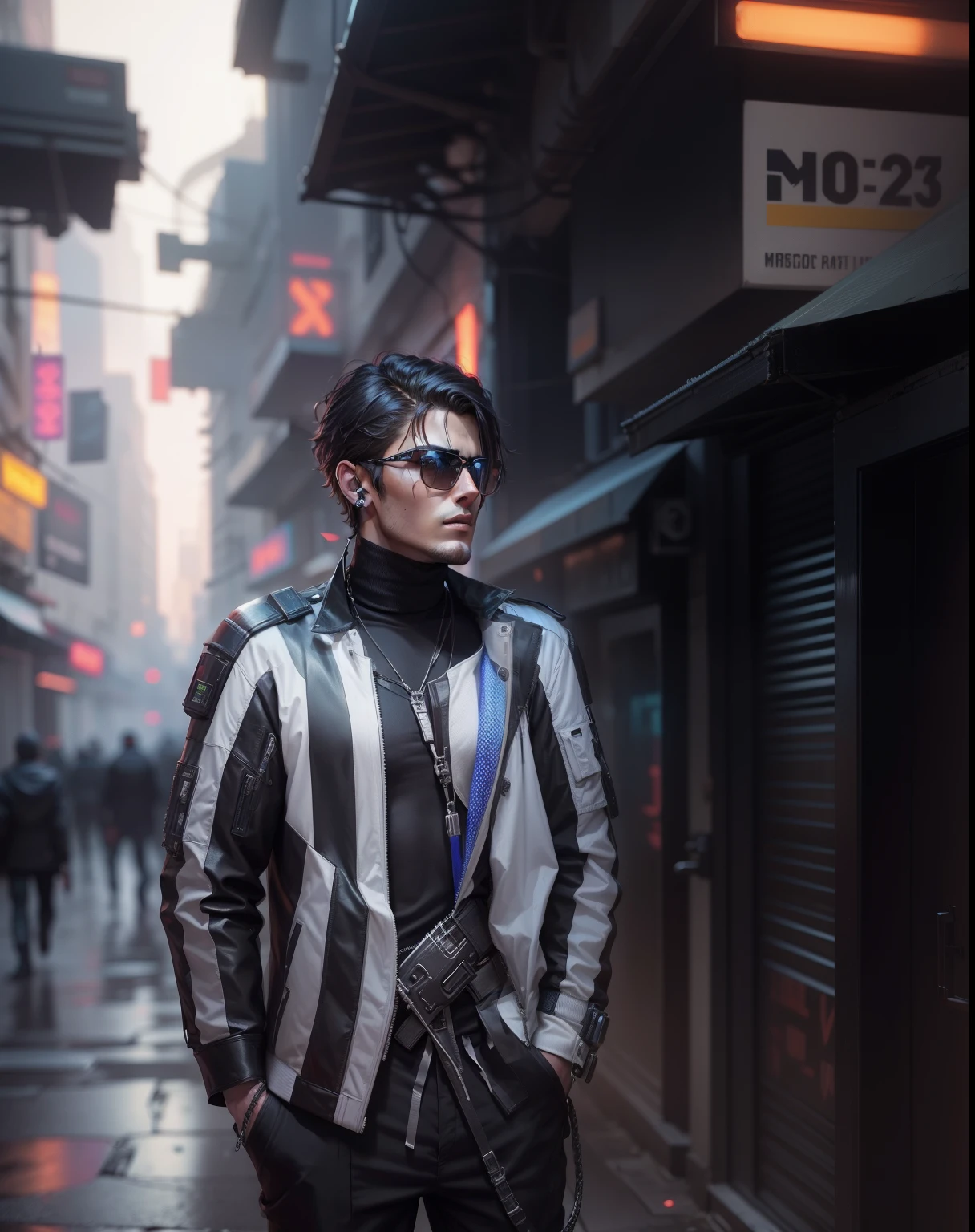 Change background cyberpunk handsome boy,realistic face,8k,ultra realistic
