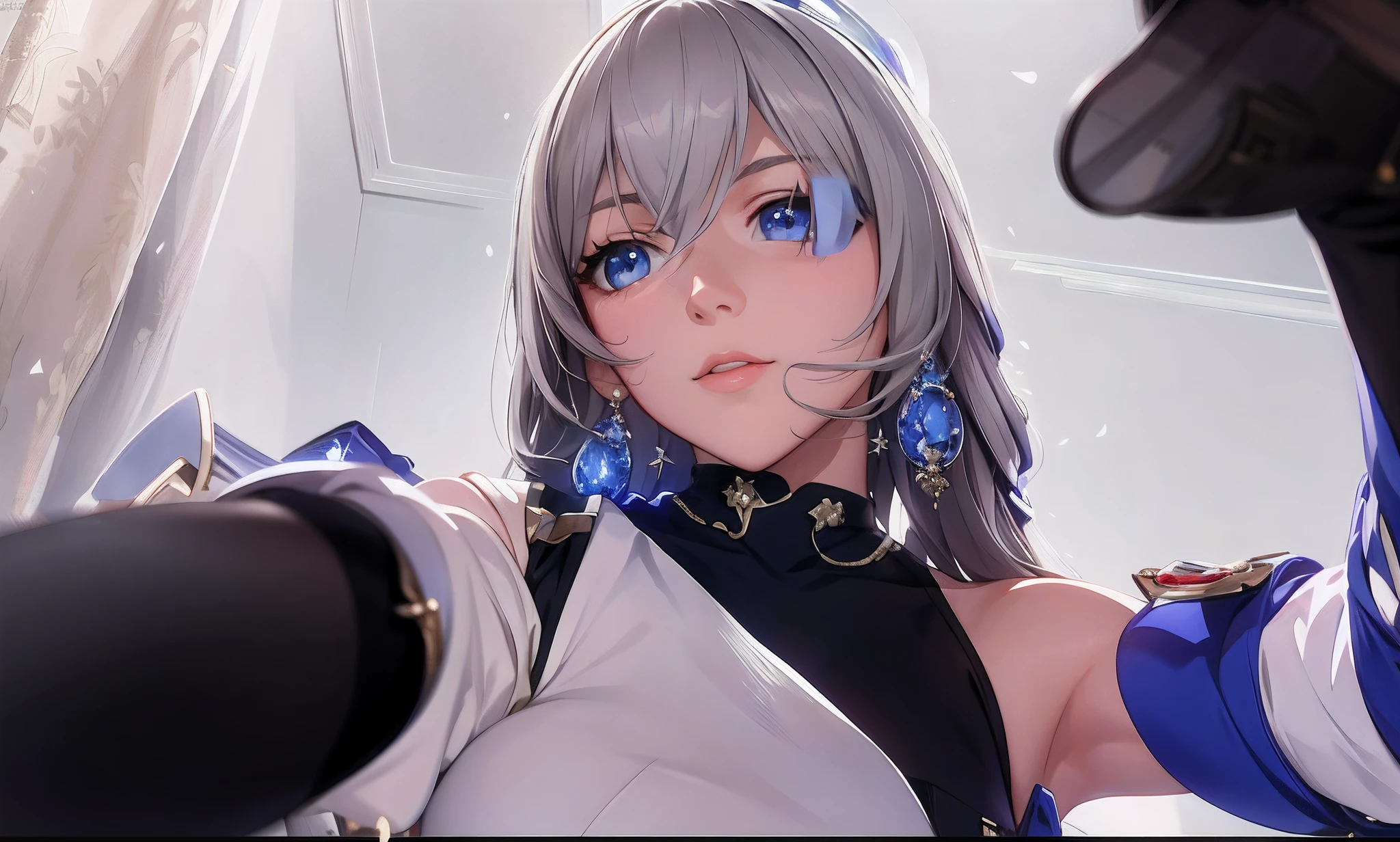 blue eyes, detailed reflection eyes