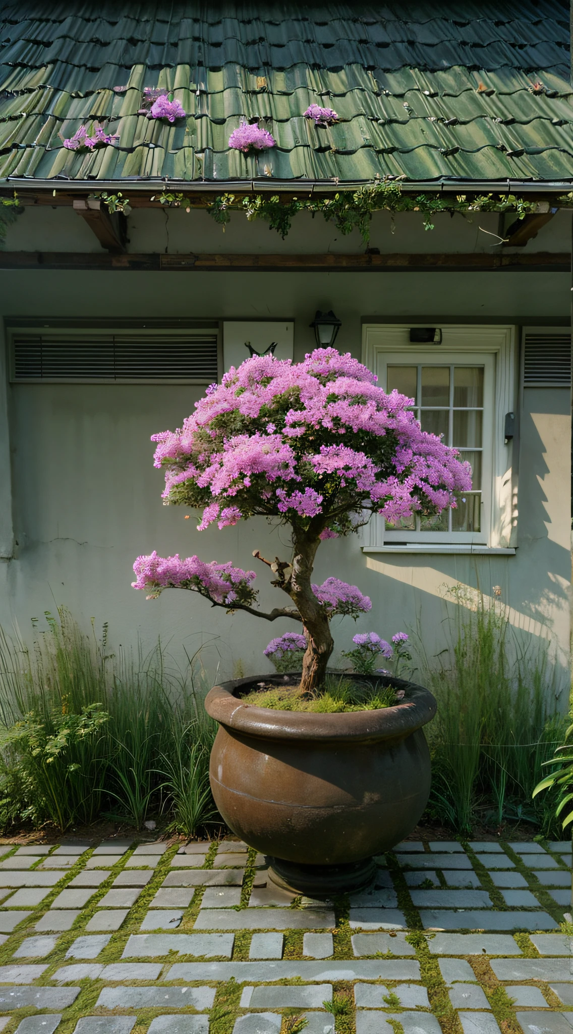 (超高分辨率,realisticlying,best qualtiy,realisticlying),(8k,RAW photogr,best qualtiy,masterplece),(photon maping,Radiance,physically-based renderingt,automatic white balance),Real Human,countryside,photore,The color is natural,buliding,Bush,城市,clouds,daysies,doors,zaun,spheres,orest,trpical garden,grassy,casa,Flowers of various colors,mont,naturey,no_humans,exteriors,paths,a plant,Plants in pots,purple_flower,pathway,scenecy,Skysky, traditional_media, The tree,