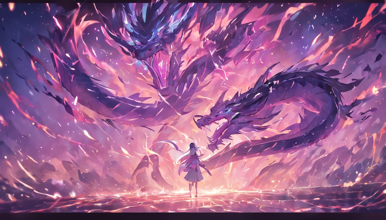 (shoun),Hand-held bamboo cane,(Purple dragon),(Lightning dances in the air),(Lightning effects:1.5),Elongated dragon body,elevation,Faraway view,super detailing,best qualtiy,tmasterpiece,8K,Extremely detailed,Epic artwork