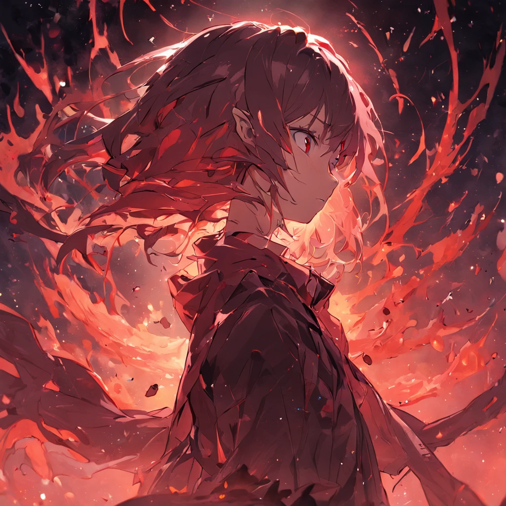 Female (mage, age of 30, long hair, red hair, floating hair, fiery colored eyes, red and gold robes, tanned skin, intense face, glowing eyes) is casting a spell), (flames are swirling around), beautiful volcanic landscape, molten lava flowing, summery hot air shimmering, (embers floating in the air, creating a warm glow), the noonday sun in the sky, male is at a volcanic crater, BREAK, Quality (4k, wallpaper of extremely detailed CG unit, masterpiece, high resolution, top-quality, top-quality real texture skin, hyper-realistic, increase the resolution, RAW photos, best quality, highly detailed, the wallpaper, cinematic lighting, ray trace, golden ratio.), BREAK, Shot(Long shot, wide shot.)