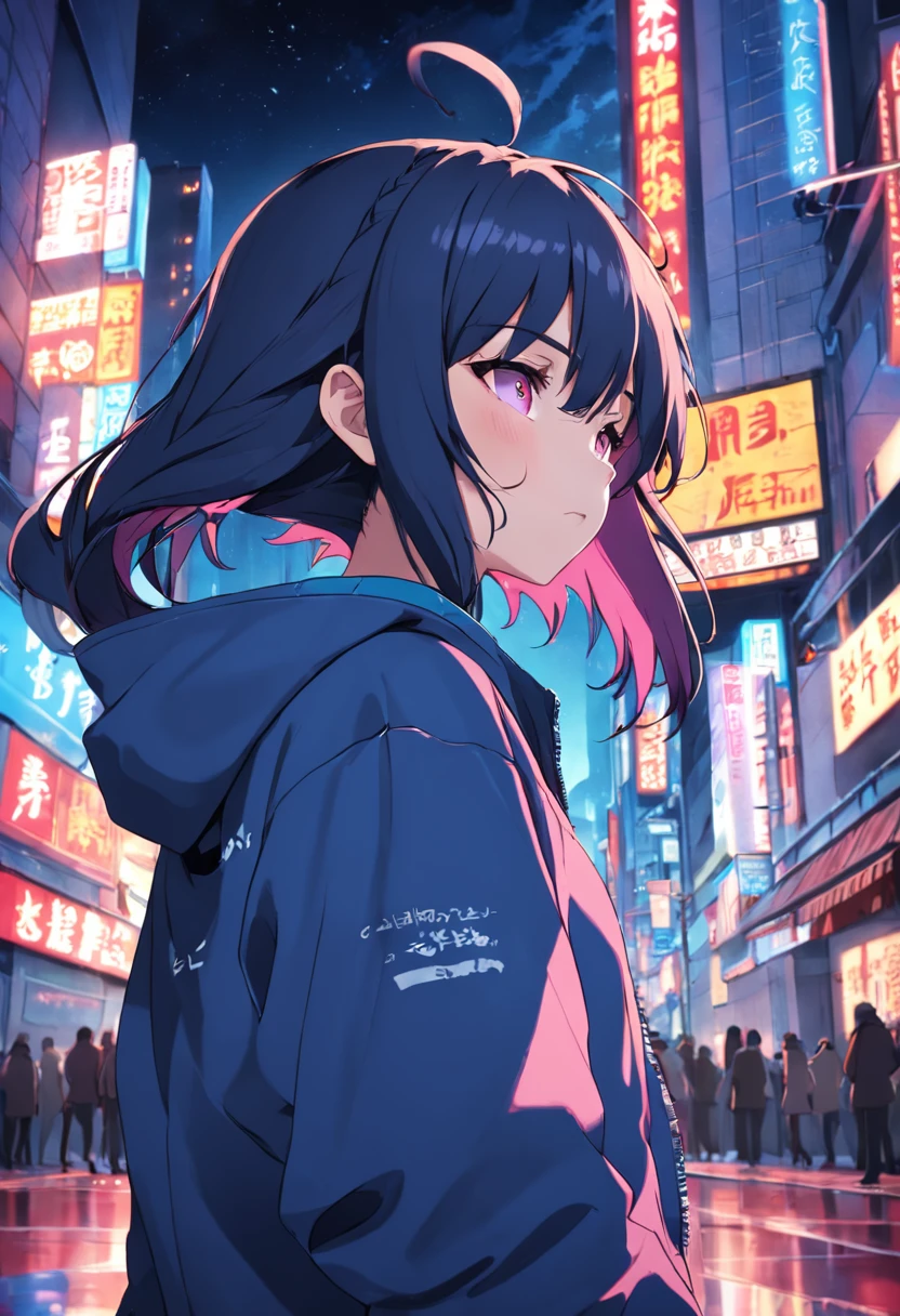 wearing zip up hoodie