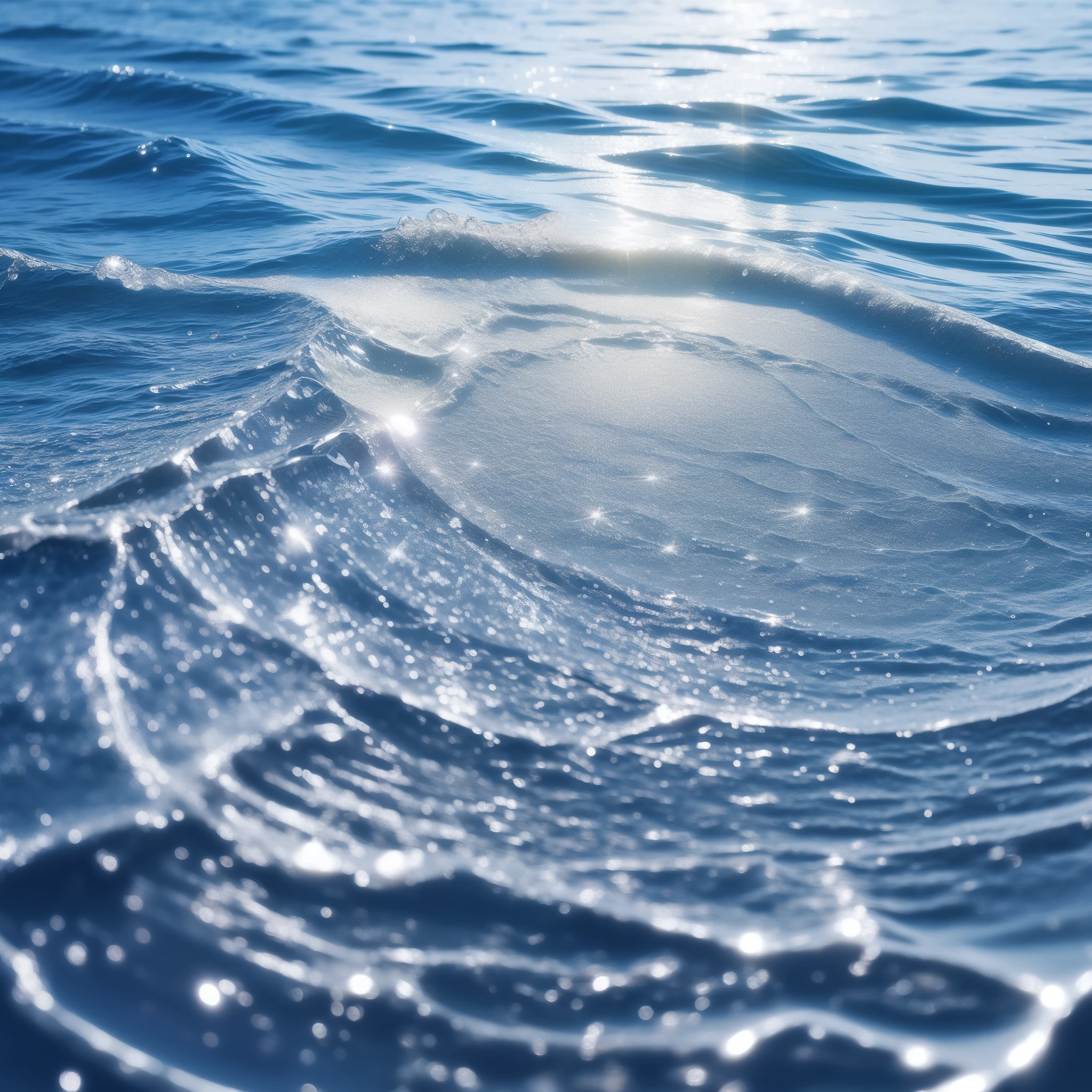 Sparkling water surface, 超A high resolution, Realistic, with light glowing, glinting, Textured