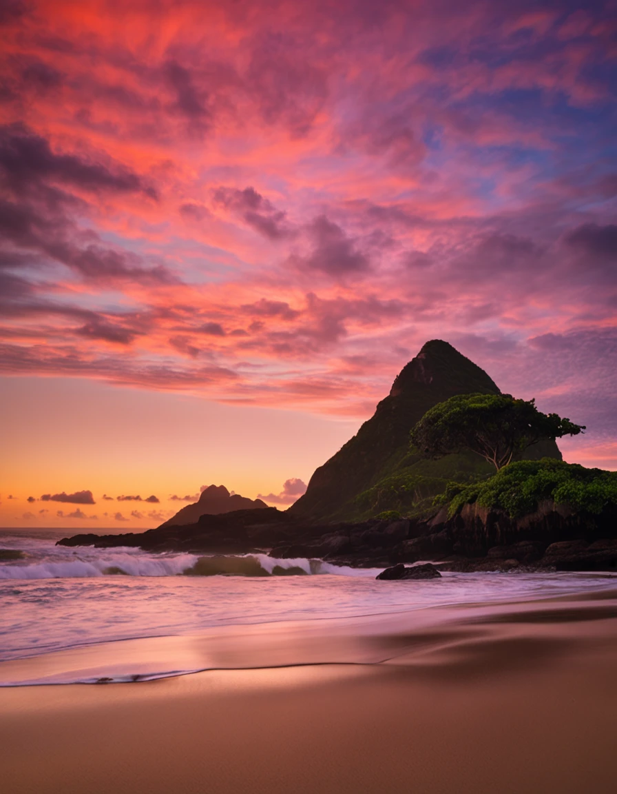 brasil, bandeira, brasileiros Ocean sunrise