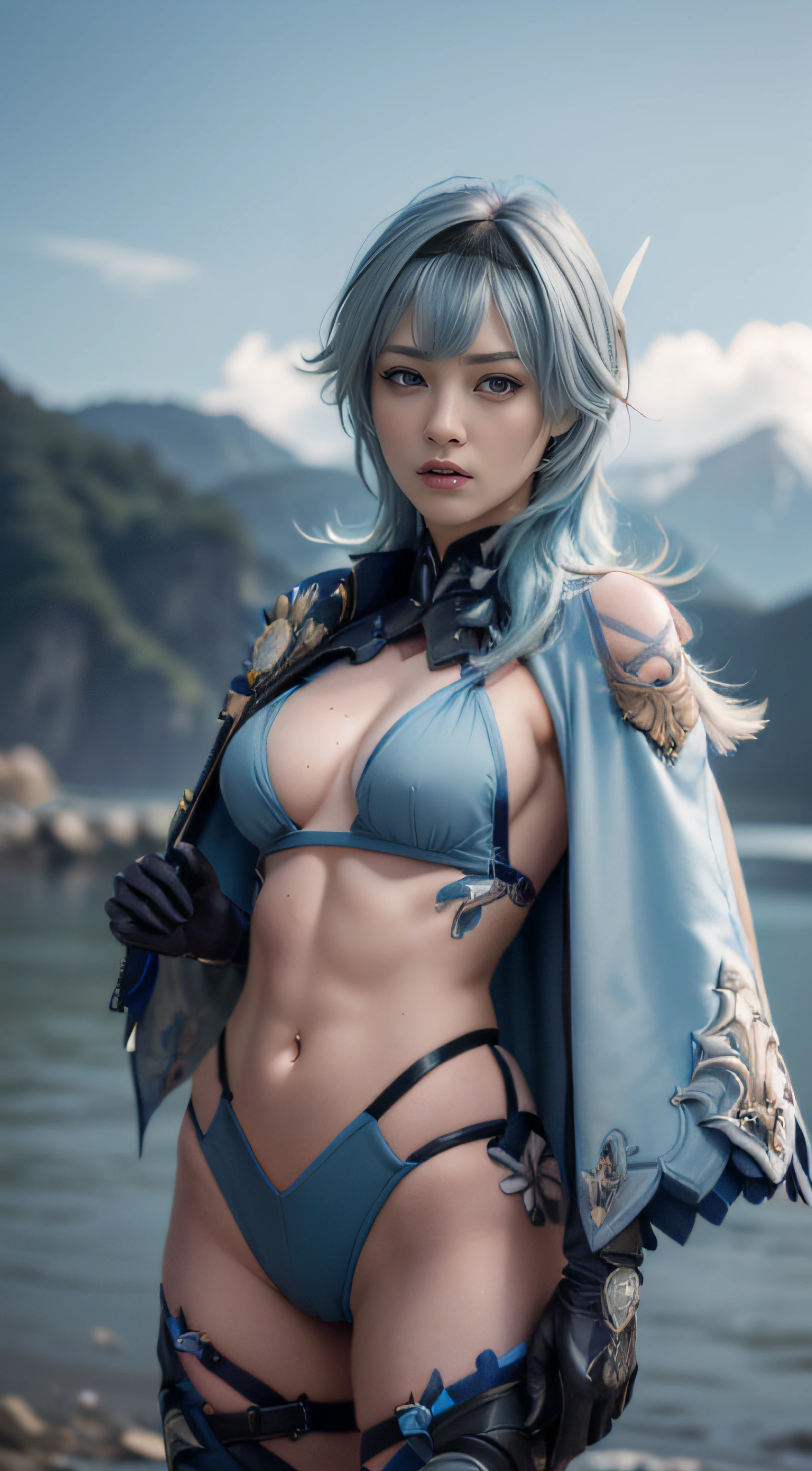 (Ultra Realistic), (Illustration), (Increased Resolution), (8K), (Extremely Detailed), (Best Illustration), (Beautiful and Detailed Eyes), (Best Quality), (Ultra Detailed), (Masterpiece ), ( wallpaper), (detailed face) fine details, detailed face,sharp eyes, sharp face, ((angry face, angry eye)), small lips half open strawberry lips, pureerosfaceace_v1,