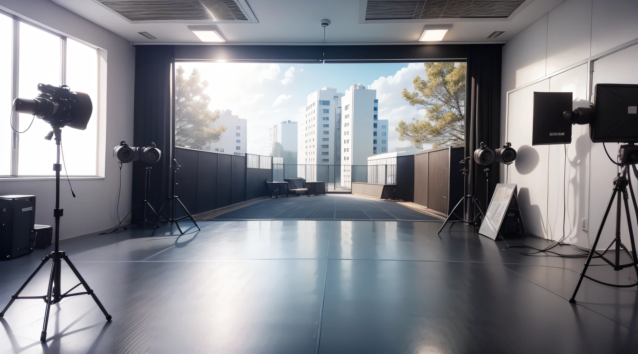 outside,Live broadcast room,white backgrounid,