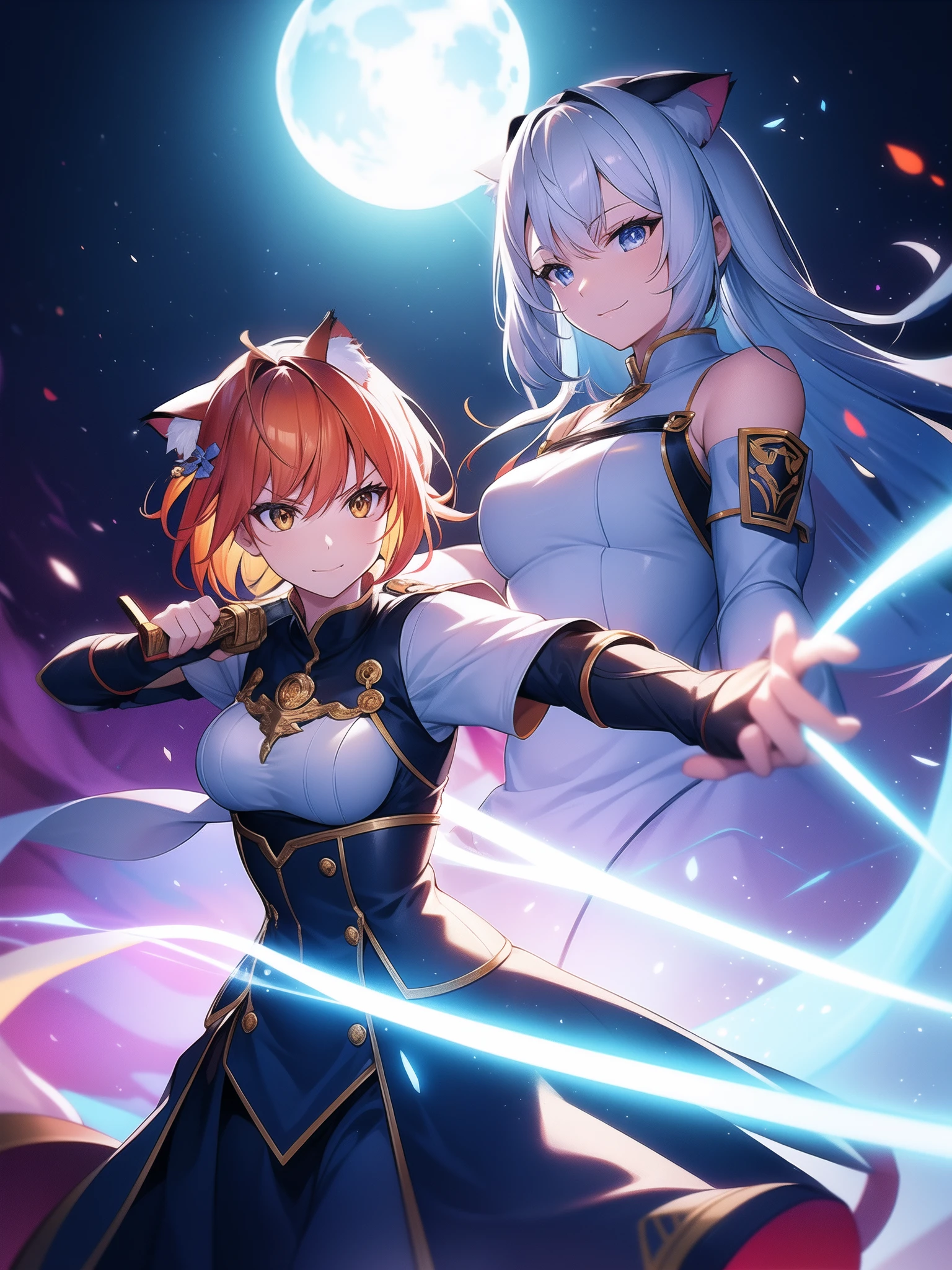 cat ear,Hair color is orange