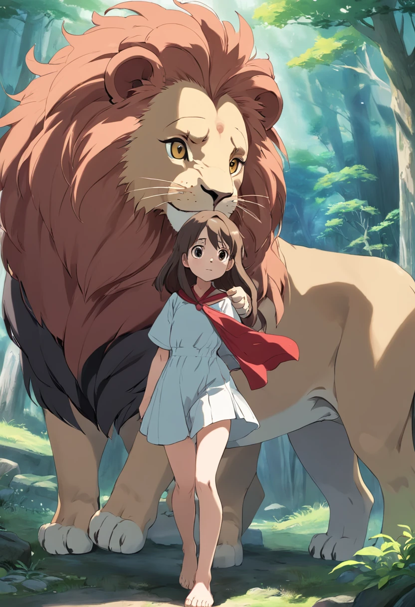 cute anime style ghibli lion