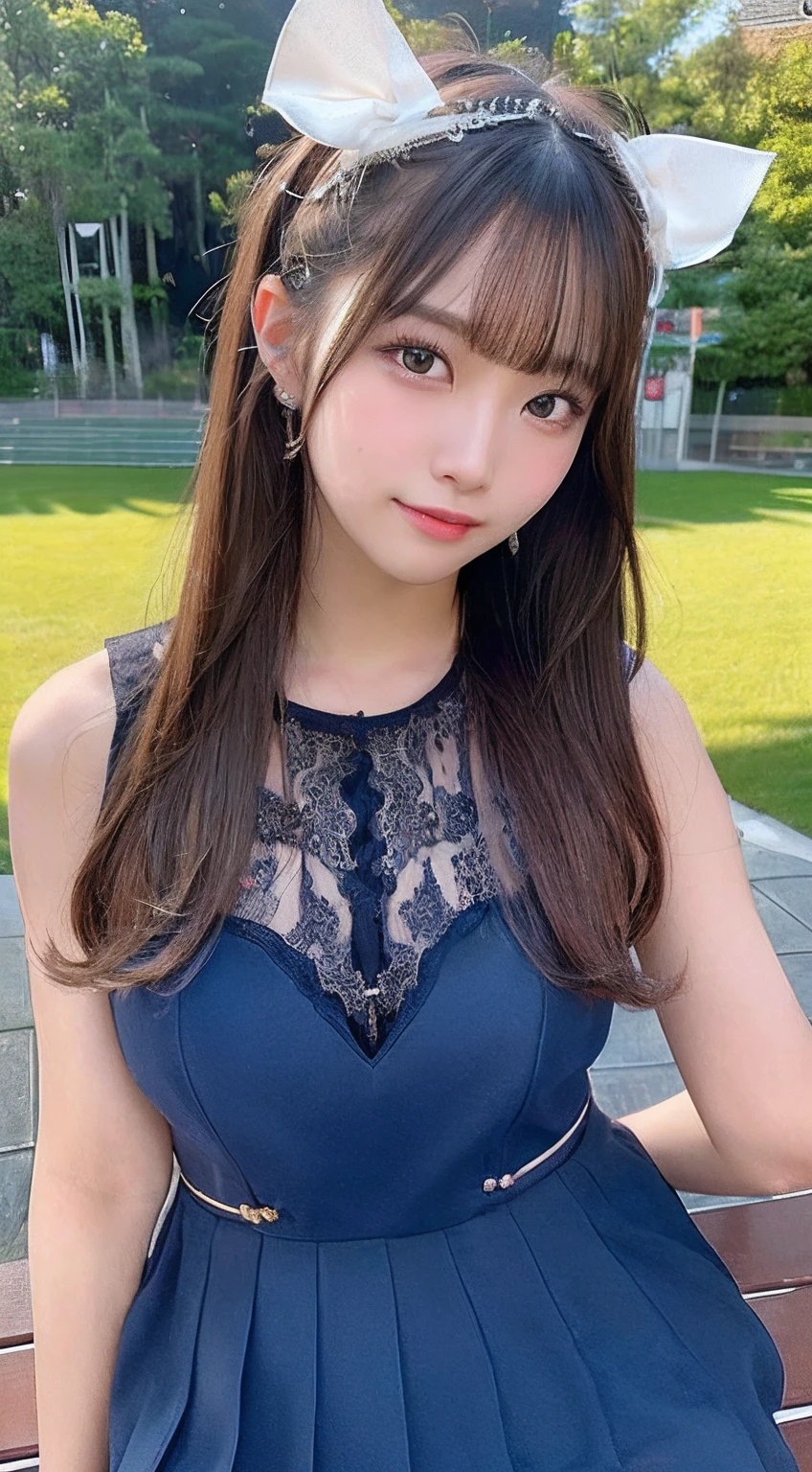 Nortargic、y2k、pupils、kpop、KPOP Idol Costumes、Faded、Hollow face、nighttime scene、A sexy、Party Dresses、Stadium、Valley、age, bow ribbon、a short skirt、takeout、18year old、skinny body、Feet to head、full body Esbian、Valley、Constriction、(8K、Raw photography、Top image quality、masterpiece:1.2)、high-definition RAW color photography、professional photograpy、(realisitic、photos realistic:1.37)、((top-quality))、女の子1iinematic light、(Face of detail:1.2)、(masterpiece:1.5)、(top-quality:1.2)、(A smile:1.2)、(Look at viewers:1.2)、mascara、makeups、teak、Ultra-realistic capture, Highly detailed, High resolution 16k close-up of human skin. Skin texture must be natural, Detailed enough to finely identify pores. Skin should look healthy, In a uniform tone. Use natural light and color