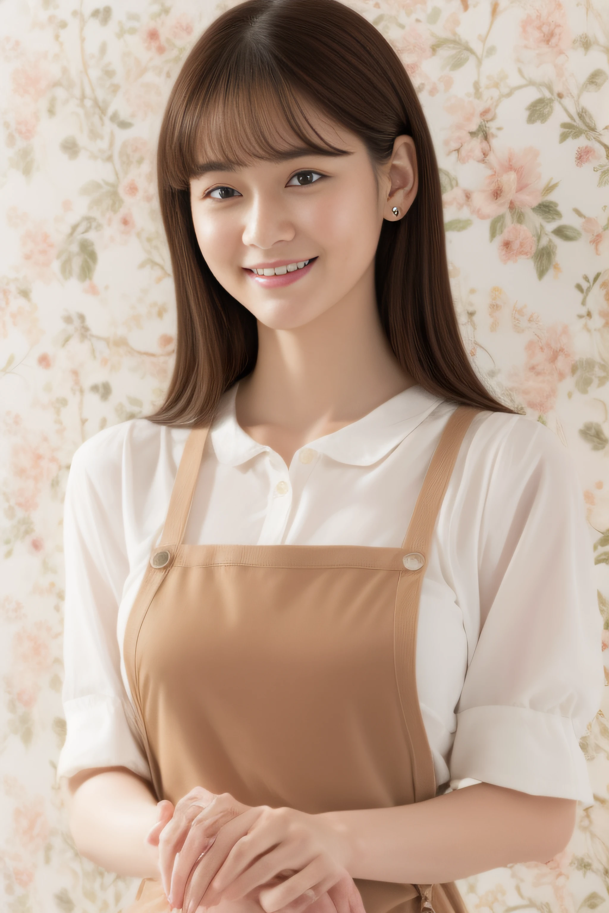 (hyperrealistic), (illustration), (high resolution), (8K), (extremely detailed), (best illustration), (beautiful detailed eyes), (best quality), (super detailed pussy), (masterpiece), (wallpaper), (detailed face), solo, (dynamic pose), 1 girl, cute Japanese girl, heterochromic eyes, ((short apron)), (perky uplifted breasts:1.2), (blush1.2), (blunt bangs), (long hair cascading behind her both ears), long legs, tightens abs, (camel toes), (no panties), (no bra)