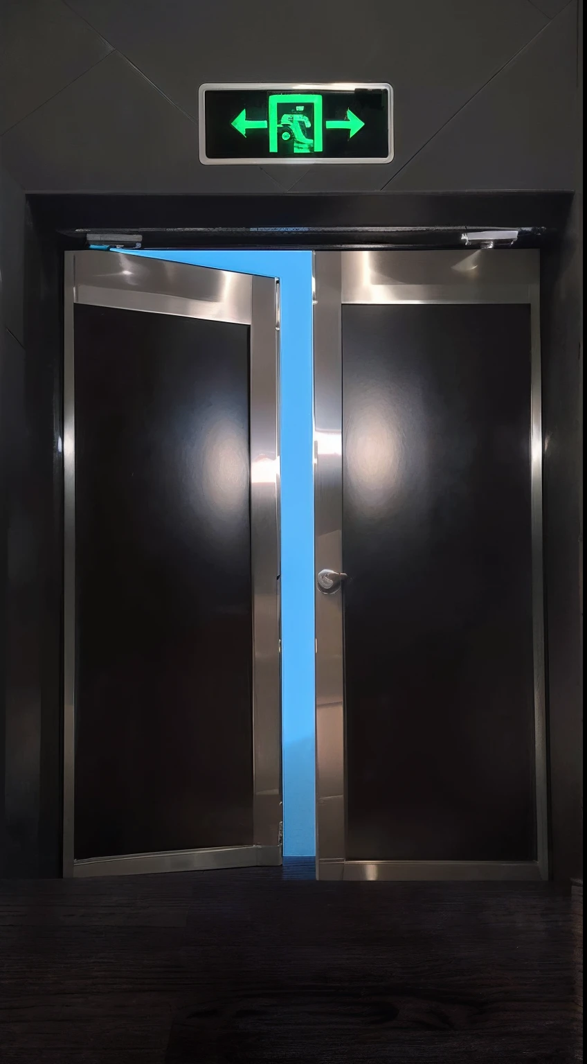 The ultra-delicate security door is open，Matte metal bezel，Dark wood grain façade，Ultra-fine hydraulic damping，Safety exit instructions（(Exquisite 3D modeling)），Dark grey upholstered wall（(Ultra-fine material)），Delicate carpets（(Close-up of ultra-fine materials)），plethora of colors，Scene detail is extreme，lightand shade contrast，Anti-aliasing, Error details are smoothed, RAW photogr, imagem hiperrealista, Unreal Engine 4, 8K, Ultra-clear, Detailed colors, Wide color coverage, Extremely high scene detail, shadowing, Anti – Aliasing, Error details are smoothed, Unreal Engine 4.8K，Super sharp，Objects with extremely high scene detail，（8K，RAW photos，best qualtiy，tmasterpiece：1.2），（realisticlying，photographrealistic：1.37），Model shooting style，（Very detailed CG unified 8k wallpaper）Trends on ArtStation，Trends on CGSociety，Realistic paintings by Midjourney and the art of Greg Rutkowski，Error details are smoothed