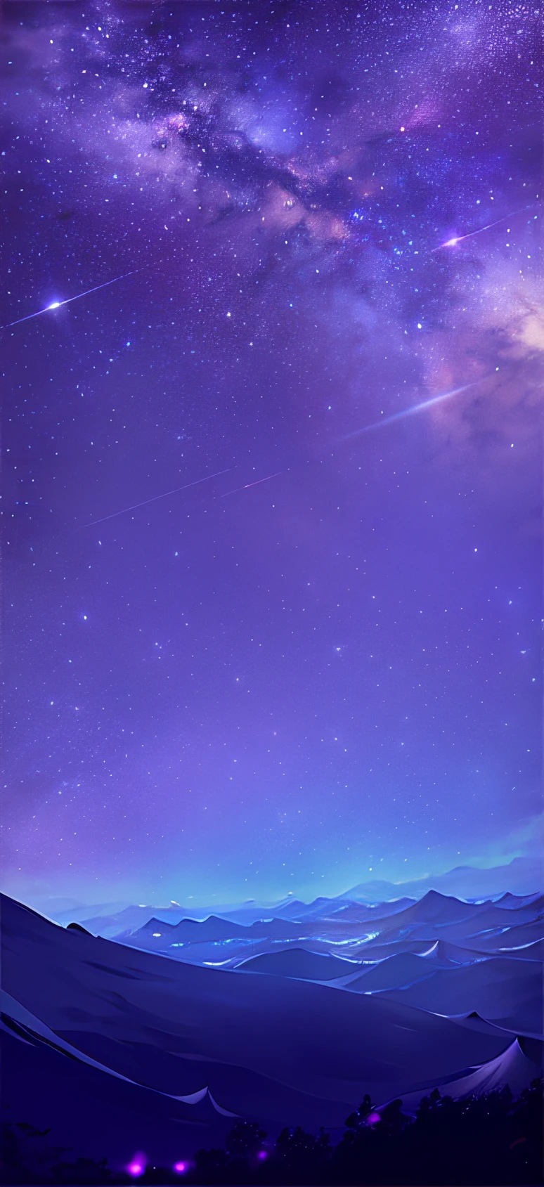 Starry sky with purple and blue background and mountains, moonlit starry sky environment, cosmos sem fim no fundo, Ethereal background, astral background, background is space, Night background, purplish space in background, arte de fundo, space sky, Magical background, space in background, celestial background, background artwork, universe background, Background galaxy, on a galaxy looking background