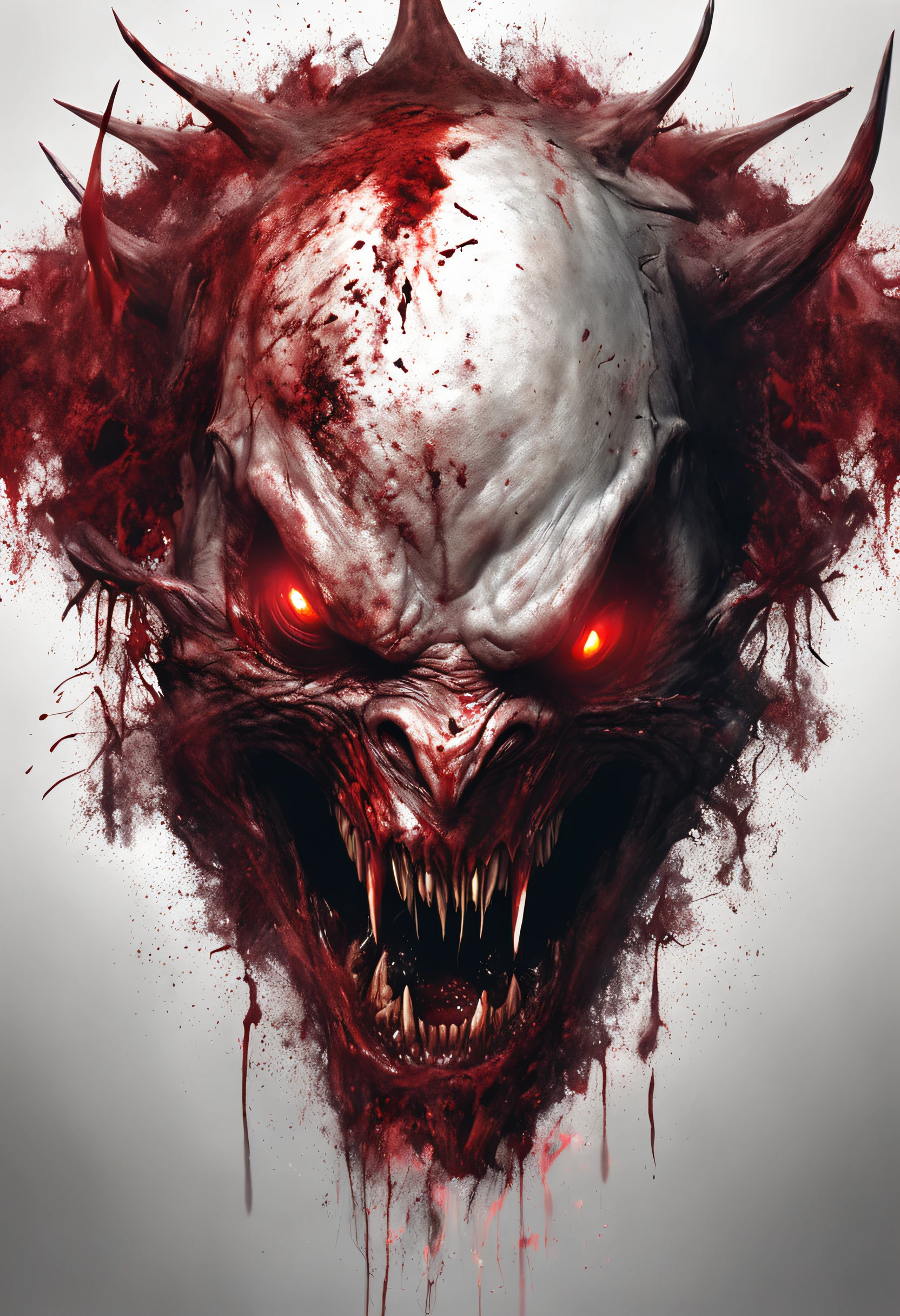 Painting of a demonic creature with a bloodied face and a bloodied head, Carnage, Sci - The Art of Horror Fiction, sci-fi horror artwork, inspired by Aleksi Briclot, The fangs of the carnage, Horror art in the fantasy genre, by Aleksi Briclot, horror concept art, venom, Fantasy and horror art, Detailed illustration of 4K horror, Demonic creature, dark fantasy horror art