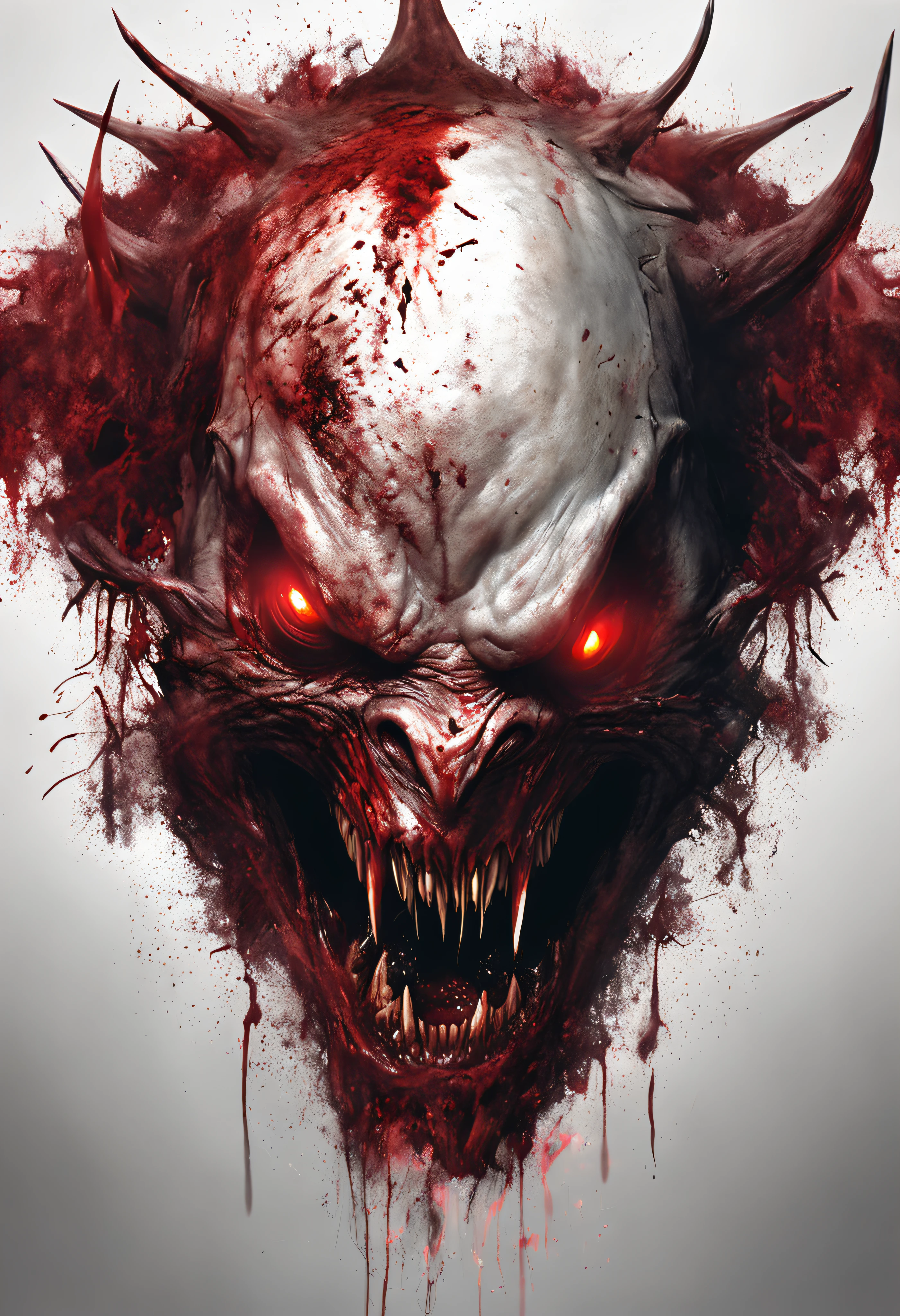 Painting of a demonic creature with a bloodied face and a bloodied head, Carnage, Sci - The Art of Horror Fiction, sci-fi horror artwork, inspired by Aleksi Briclot, The fangs of the carnage, Horror art in the fantasy genre, by Aleksi Briclot, horror concept art, venom, Fantasy and horror art, Detailed illustration of 4K horror, Demonic creature, dark fantasy horror art