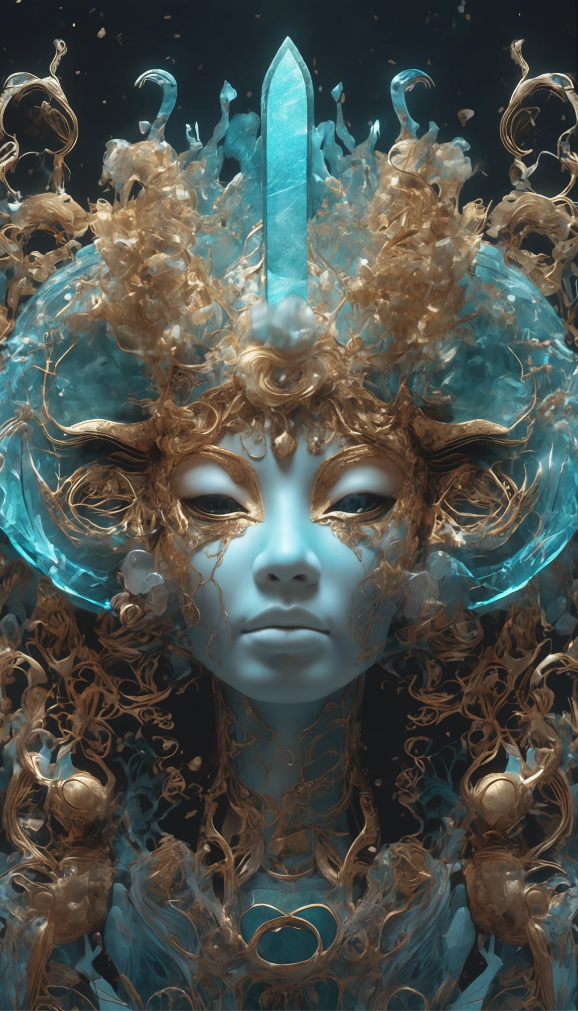 fiction"Cover the sky"The Desolate Sacred Body inside,A boy with,Meditating,Hand pinching the law,Hetian jade-like body,Crystal clear body,White jade-like skin,Perfect facial features,Meticulously carved face,Behind it is a huge phantom figure,The sky is cloudy,