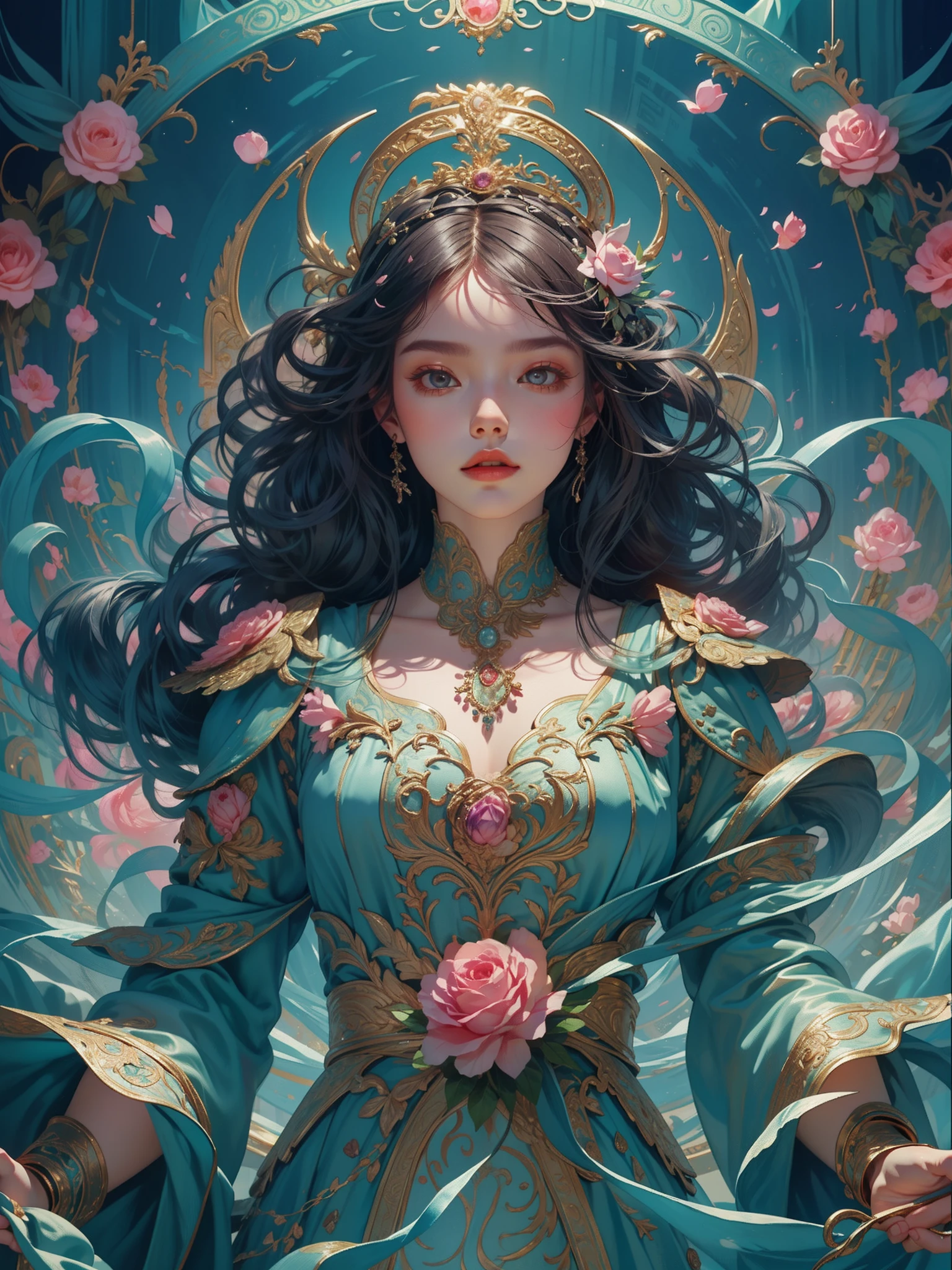 To be or not to be,It's a question official art,统一 8k 壁纸,ultra - detailed,Beauty and aesthetics,tmasterpiece,best qualtiy,realisticlying,(zentangle,datura,Tangles,entangled),Complex clothes,extremely detaile,dynamic angle,The most beautiful form of chaos,ellegance,Fauvistdesign,vivd colour,romanticism lain,Pink clothes