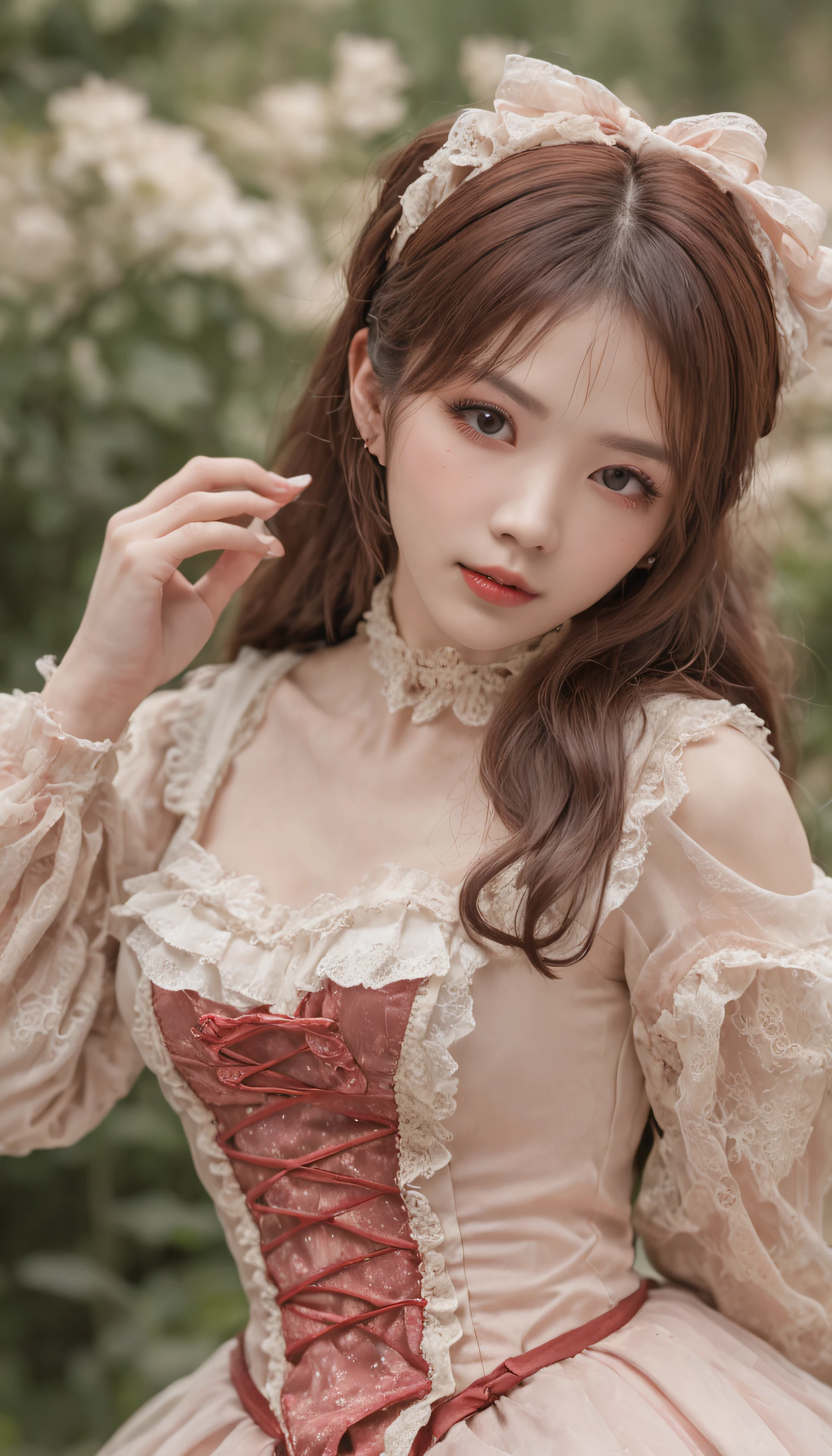 Lolita prostitute,nobles,a beauty girl,long slim figure,Looks sweet,Korean faces,Raised sexy