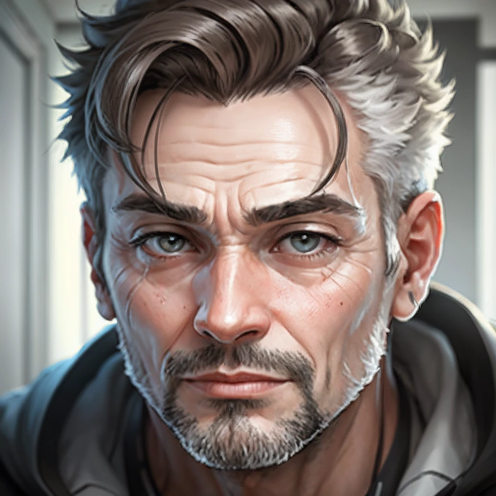 A face of 40 years old man close up --auto --s2