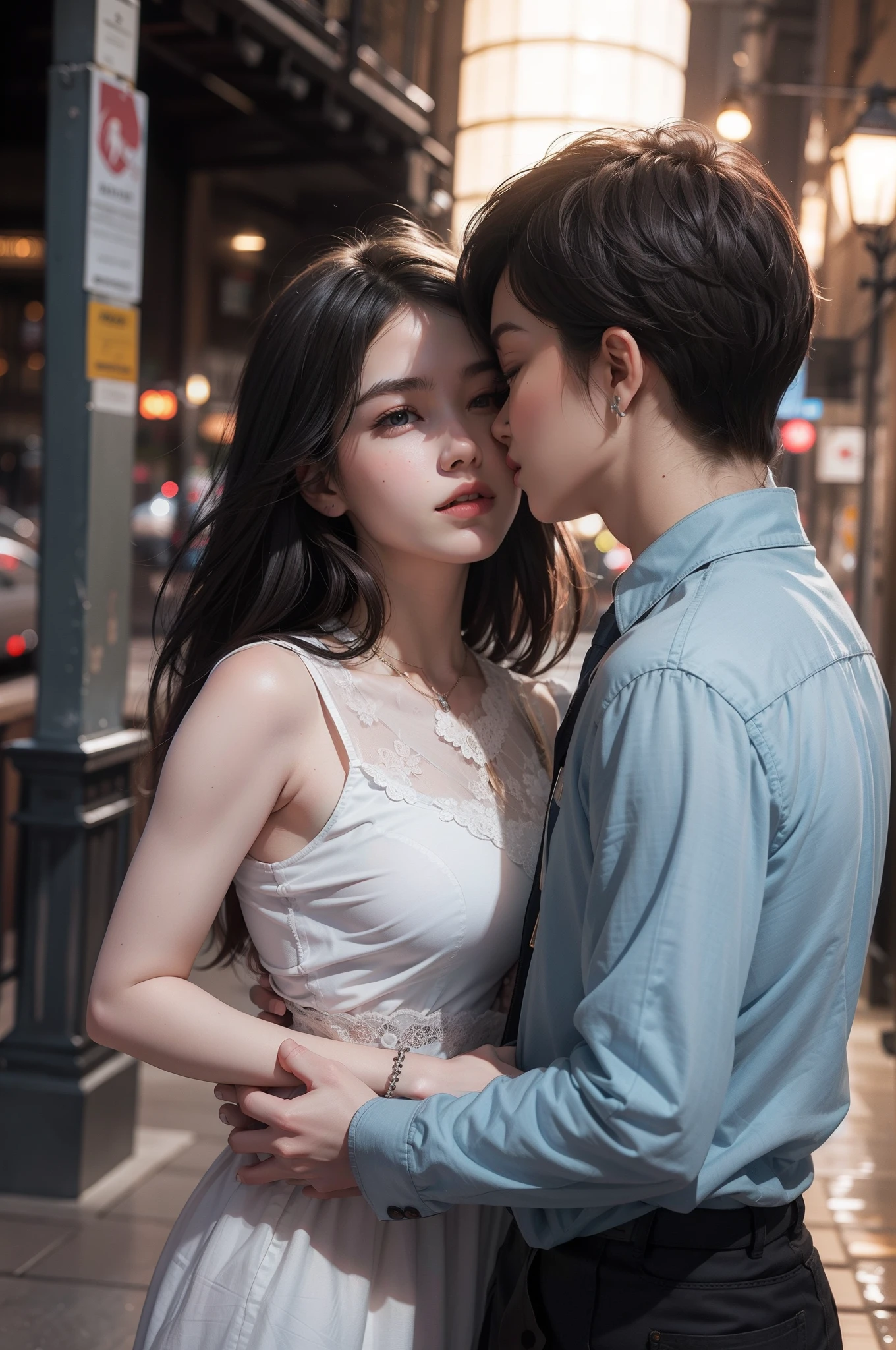 close eyes, natural faces, pretty faces, fit around perfectly, perfect anatomy