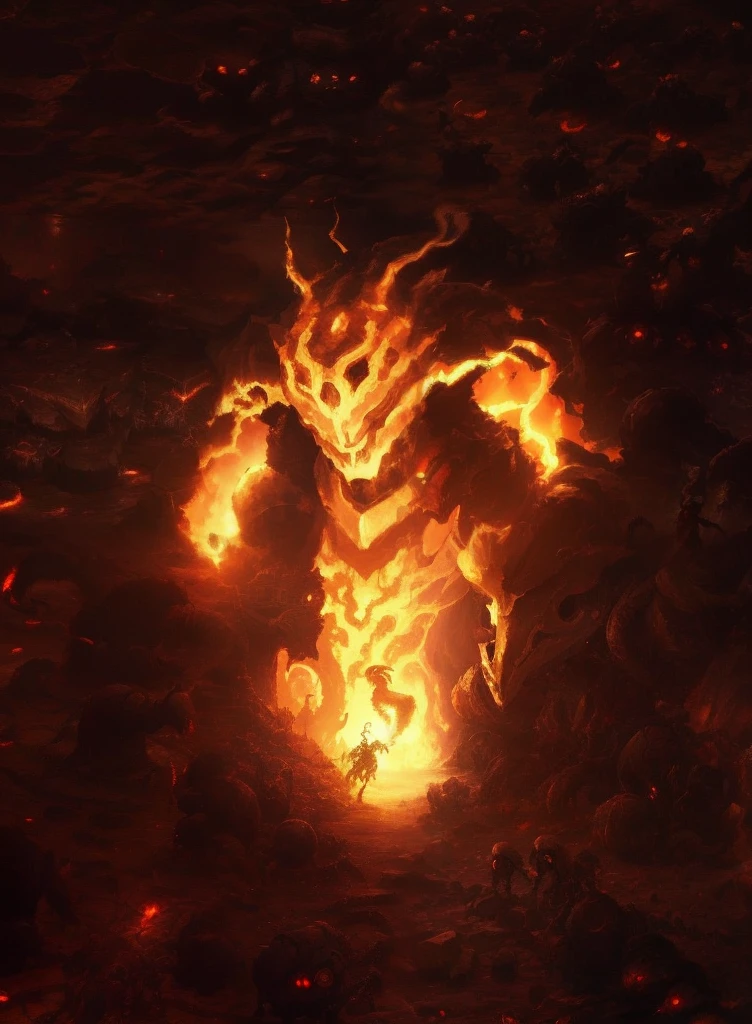 There was a fire dragon running on the ground, flame conjuring armored, fire demon, theelementoffire, fire golem creature, ruler of inferno, detailed hot maw, ghost of the fire spirit, djinn man male demon, dagoth ur, black fire color reflected armor, infernal enigma, demon male, flame conjuring, demonic parasite