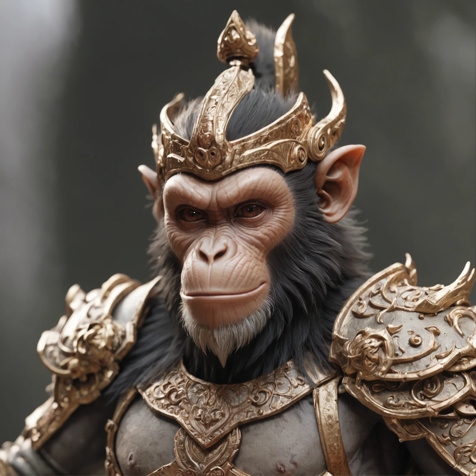 Monkey king，Tattered armor, Their veins are gray and rotten, By the call of Cthulhu.