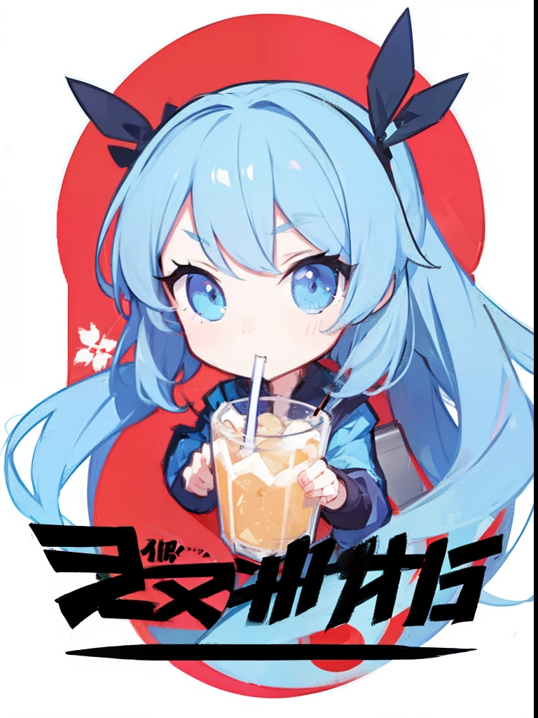 Anime girl character making inspired drinking logo