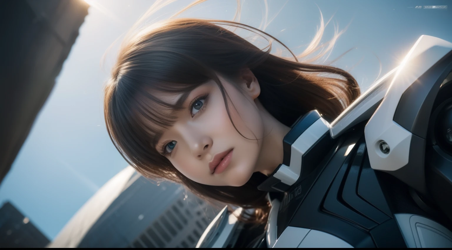 From the movie《New Century Evangelion》，White theme，Best quality,Masterpiece,Realistic,professional,Vivid colors,Ultra-fine painting,Portrait,anime big breast,Photogram,number art,Fantasyart,3d graphic,Cinematic_lighting,Strong_rim_Light,rim-light,Ambient_Light,Tyndall effect,moodylighting,Huge_filesize,Real,Female pervert,Mecha musume,Cyborg,Tights combat suit,power armour，Cut clothes，Japanese_Armor,one side up,shmup,remains,rubble_废墟,(Extremely detailed Cg Unity 8K wallpaper),(((Masterpiece))),(((Best quality))),((Ultra-detailed)),(Best Illustration),((An extremely delicate and beautiful)),Dynamic Angle,Wind,classic,Spring,(Detailed light),(Sunlight),Beautiful and delicate water,(Painting),(Sketch),(full bloom),(Shine),