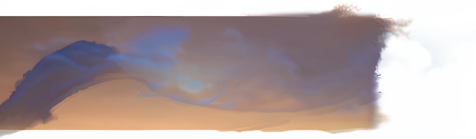 There is a blurry image of a bird flying in the sky, Sunset fog with fireflies, sunset panorama, Sunset in background, Undulating clouds, dusk sunset in background, emitting spore clouds, ceremonial clouds, Venus breaks dawn, visible sky and humid atmosphere, the are In the background, wide image, flying saucer in the sky, Dawn background