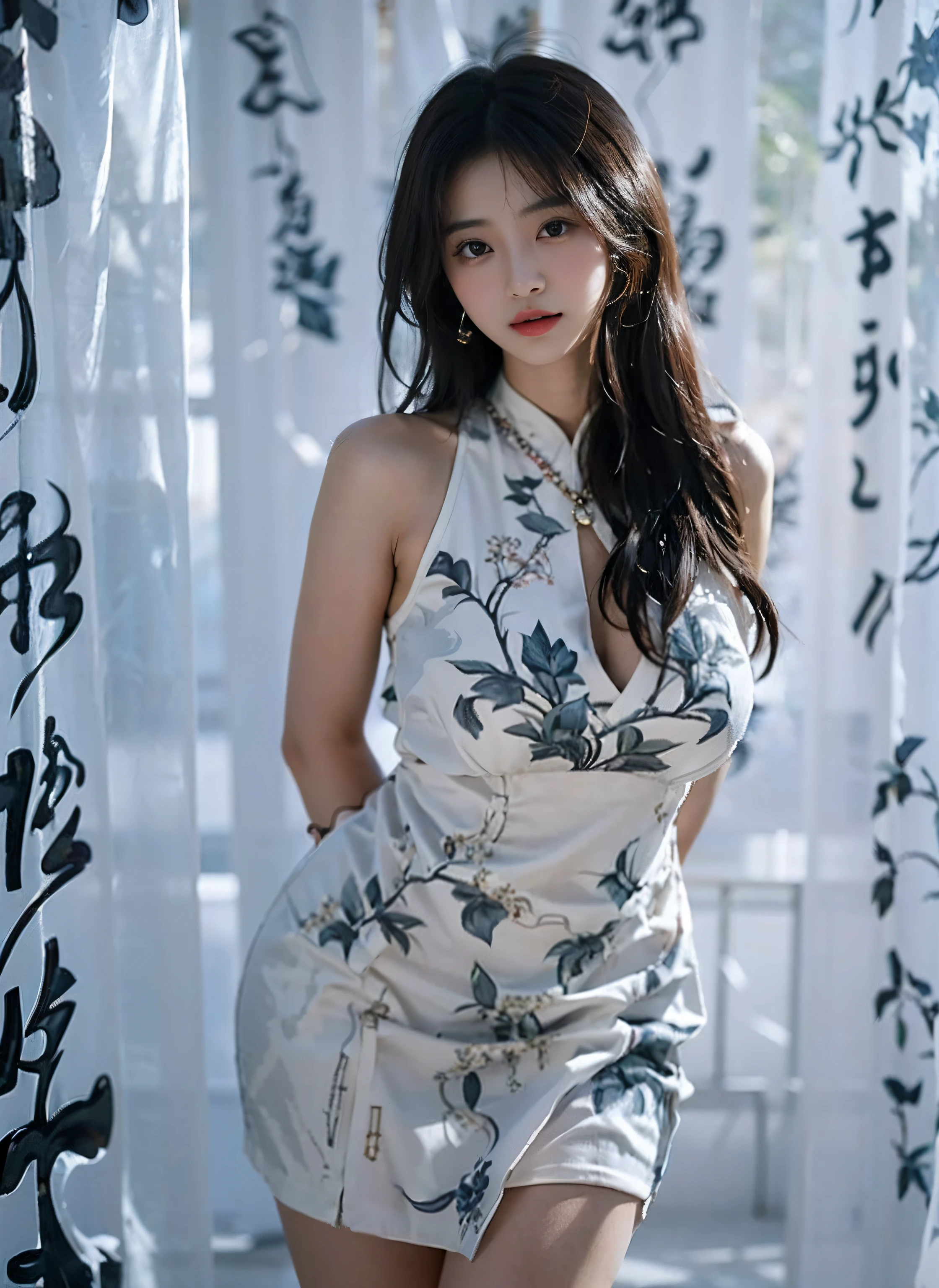 araffe asian woman in white dress posing for a picture, full-body xianxia, Korean woman, beautiful Korean women, Korean girl, shaxi, Gorgeous young Korean woman, Japanese model, xision wu, xue han, sophisticated gravure idol, wenfei ye