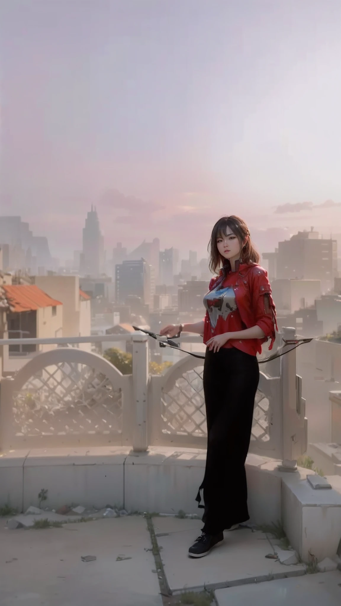 ((Best quality)), ((masterpiece)), (highly detailed:1.3), 3D,Shitu-mecha, beautiful cyberpunk women with her mecha in the ruins of city from a forgoten war, ancient technology,HDR (High Dynamic Range),Ray Tracing,NVIDIA RTX,Super-Resolution,Unreal 5,Subsurface scattering,PBR Texturing,Post-processing,Anisotropic Filtering,Depth-of-field,Maximum clarity and sharpness,Multi-layered textures,Albedo and Specular maps,Surface shading,Accurate simulation of light-material interaction,Perfect proportions,Octane Render,Two-tone lighting,Low ISO,White balance,Rule of thirds,Wide aperature,8K RAW,Efficient Sub-Pixel,sub-pixel convolution,luminescent particles,light scattering,Tyndall effect