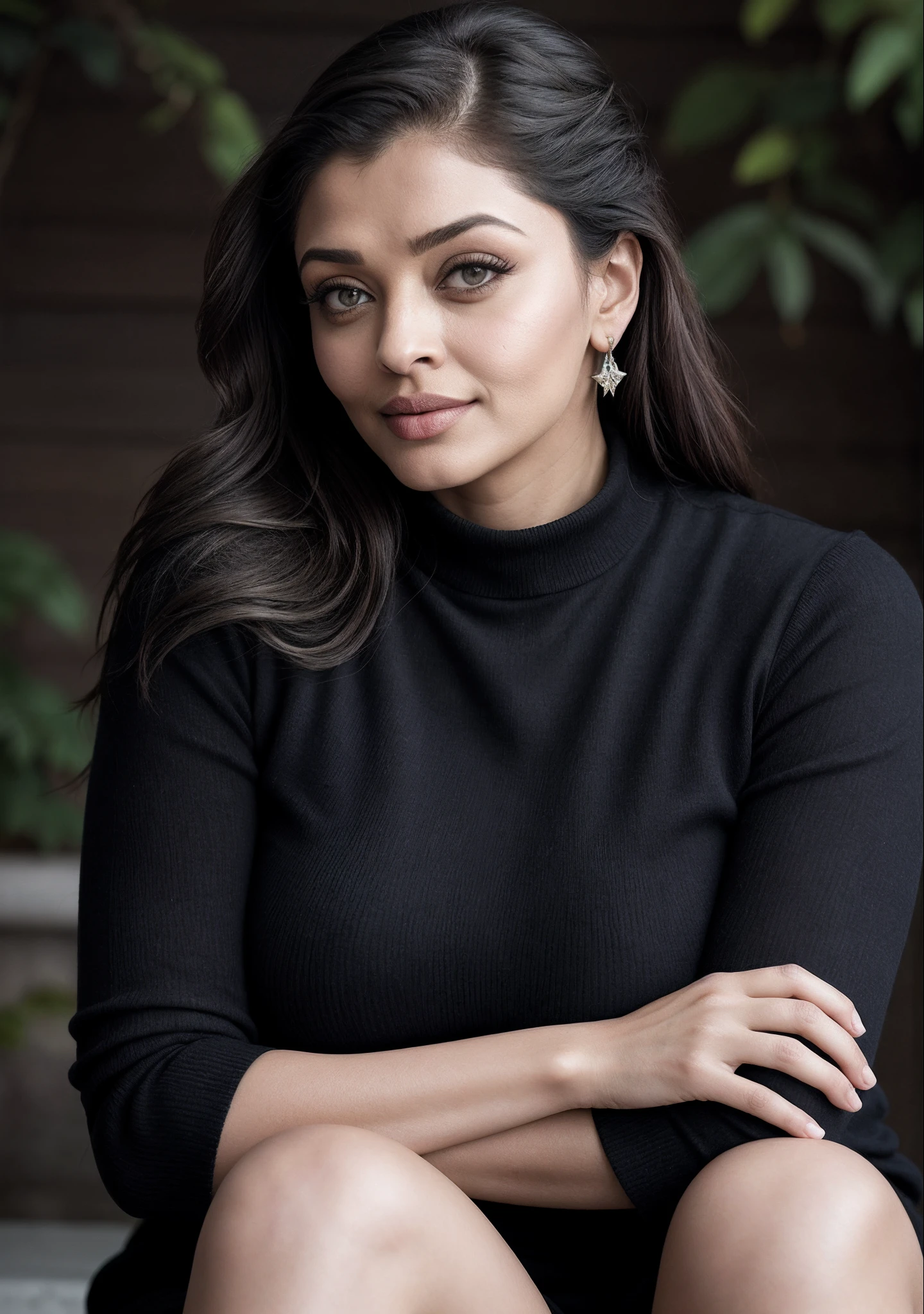 Aishwarya Rai Bachchan as milf model, knee high boots, exposing bare naked body, mature curvy milf showing entire naked body, high ponytail hair, hands raised above head, proud expression in face, posing outdoors in bright sunny day, big firm breasts, seductive face, look at camera and raised eyebrows, erotic adult face, 45 yo, volumetric lights, intricate details, (ArtStation:1.2)
