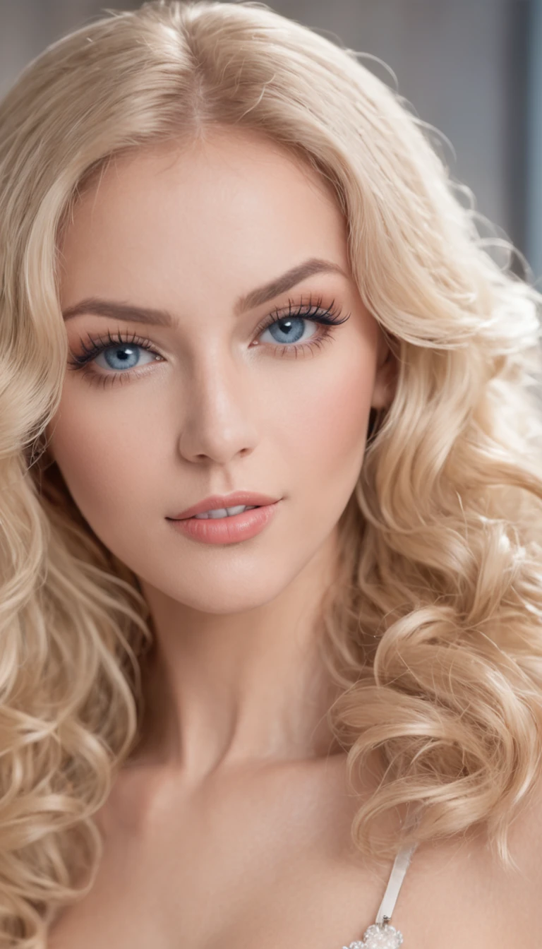 a beautiful blonde,Standing on your feet,High-heeledshoes,The legs are long and white,Curly, blue eyes, suntanned skin, in a stewardess costume, On the plane, full bodyesbian