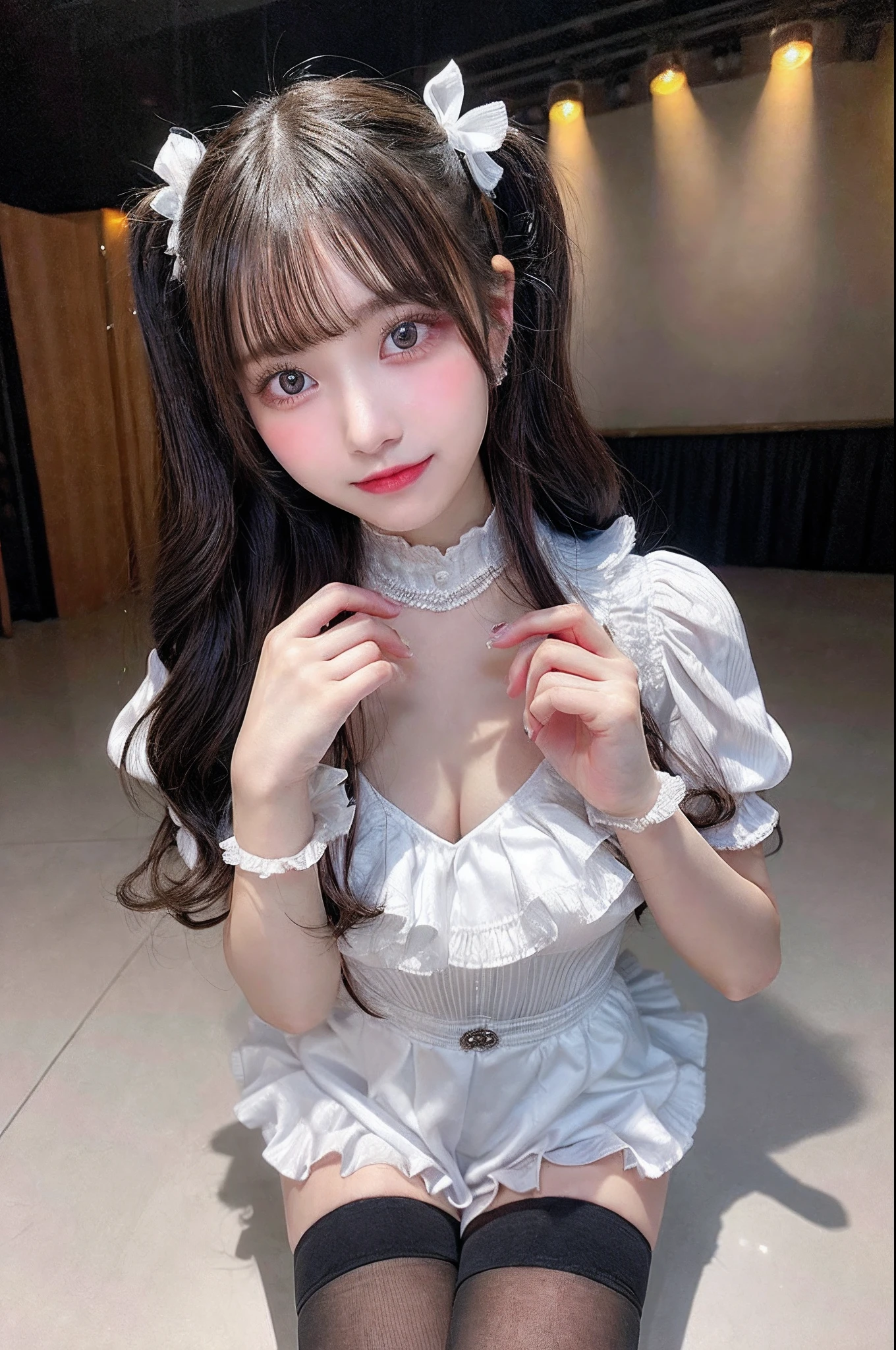 (Large breast:1.4),(compete swimsuit:1.4),(Best quality,masterpiece,ultra high res,(photorealistic:1.4),1girl,(:1.4),wariza