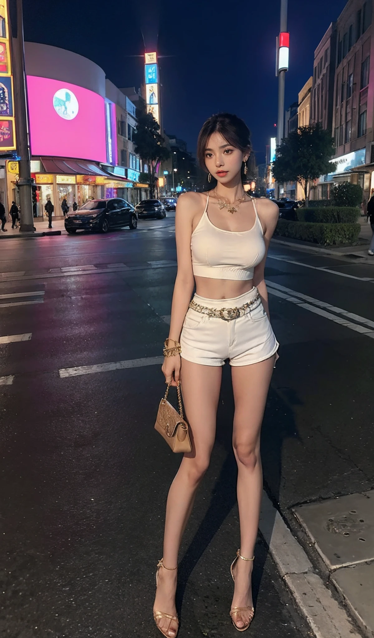 Beutiful women,street corner,Stylish skinny shorts,Camel toes,big breasts thin waist,big assa,long leges,Luxurious magic mirror,Extra short tight hot pants,Camel toes,big breasts thin waist,big assa,long leges,Stylish shoulder bag,Delicate bracelet,Gorgeous earrings,Enchanting necklace