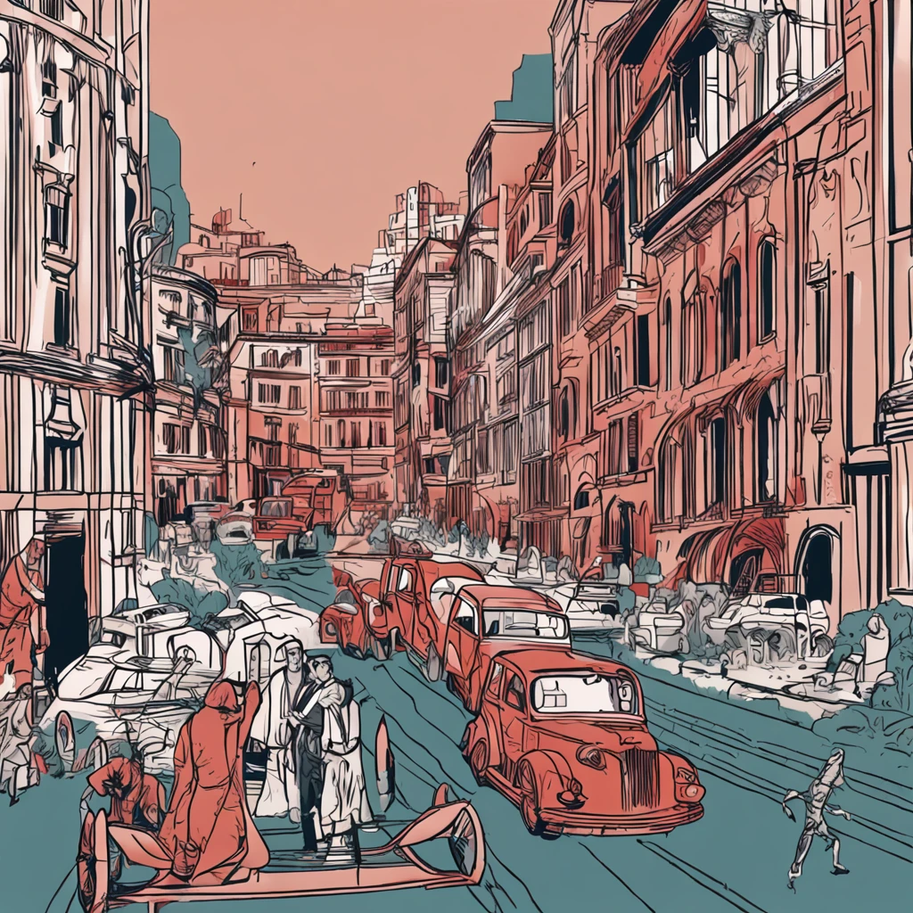 In the dark night of Verona, A city full of hate, The Red Family and the Blue Family fight each other, In an atmosphere of sadness and despair, In dark and scarlet colors, (Musical Theatre:1.5), actionpose, Long shot, spotlight lights, Photorealistic, Fantastic imagery, Dark orange and green, Delicate depiction of plants, photo-realistic, slumped/Draped, Best quality, hyper HD, 16k
