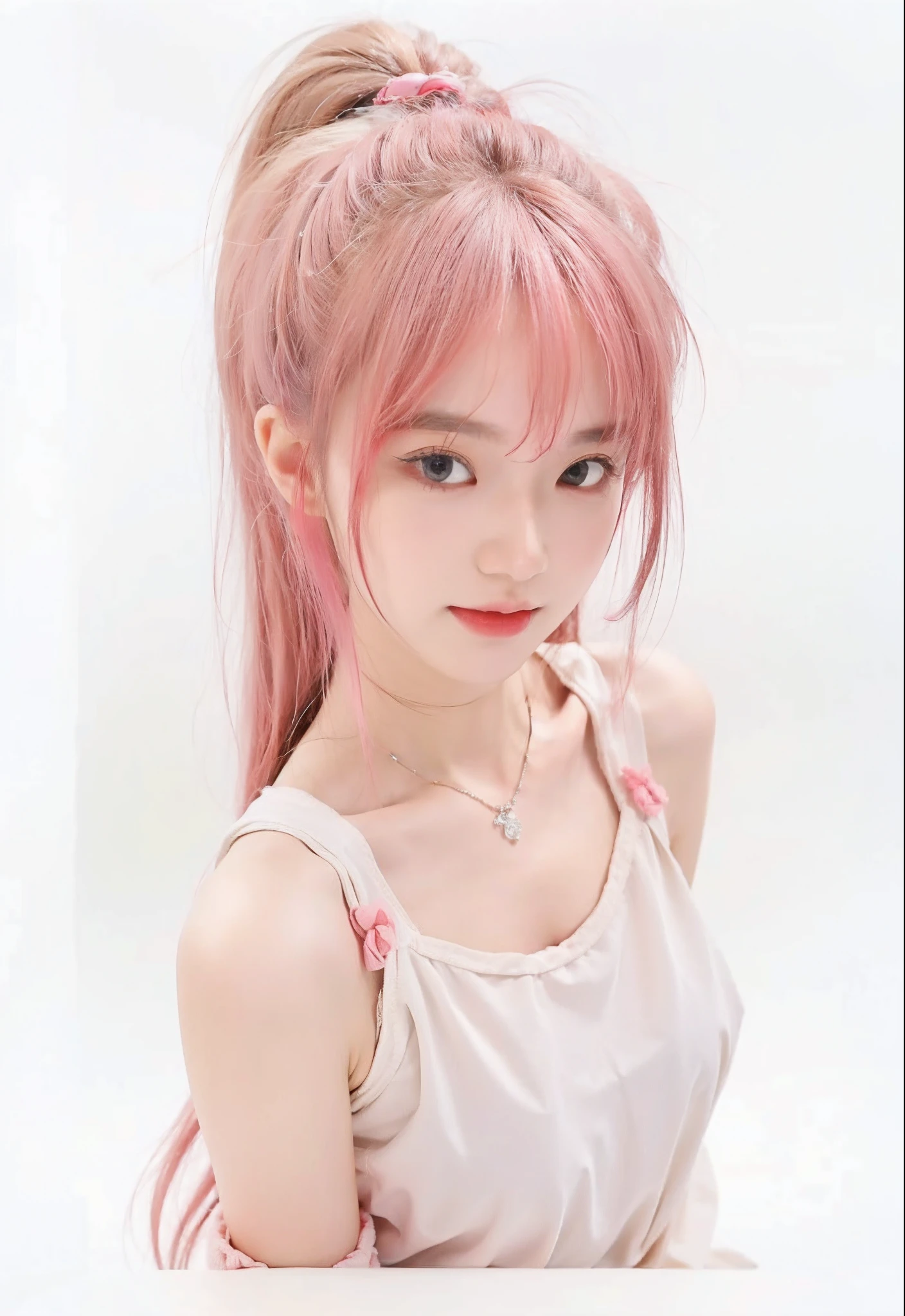 A woman with pink hair and a pink dress, Anime realism style, Unreal 5. RPG Portrait, cgsociety portrait, Realistic art style, Smooth anime CG art, Photorealistic Anime Girl Rendering, Realistic anime 3D style, Loss Draw 1. 0, Realistic 3D animation, ArtJam ; 3d unreal engine, Realistic anime art style,The background is space,The best smile、Twin tails