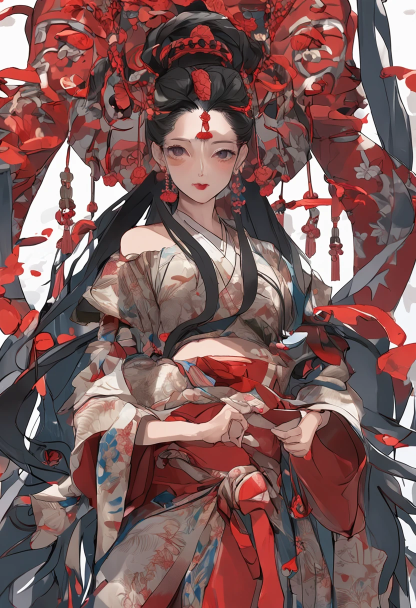 A close up of a woman in a kimono sitting on a chair - SeaArt AI