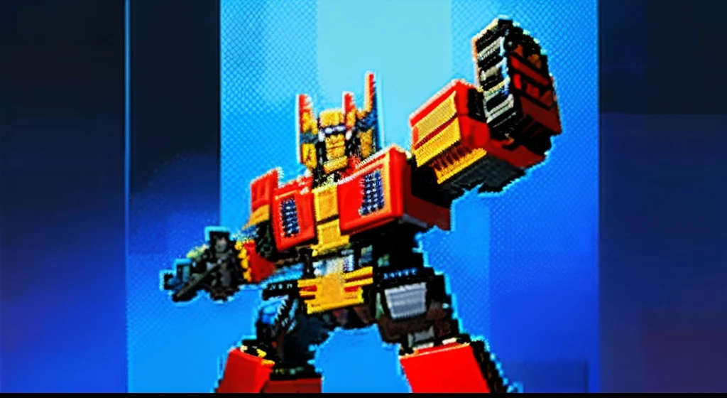 pixel game，character  design，Transformers robots，Optimus Prime， Pixel art #pixelart，super-fine