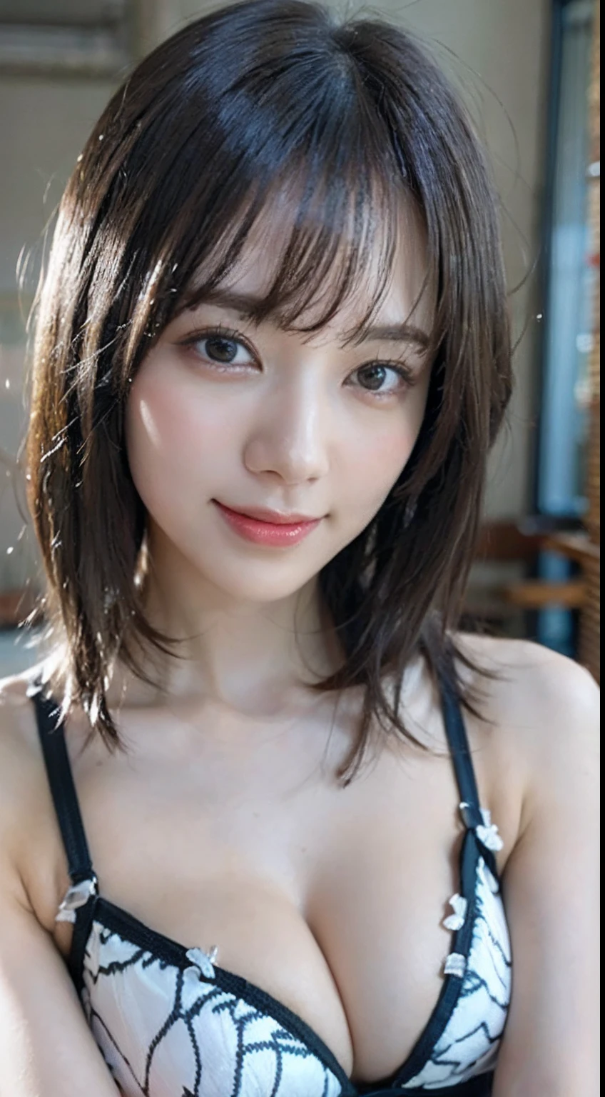 (top-quality:1.3)、(realisitic:1.15)、Unity、8k wallpaper、Official art、(Highly detailed CG Unity 8k wallpaper:1.3)、(ultra-detailliert:1.2)、(hight resolution:1.2)、Physically-based rendering、ultra-detailliert、magnifica、(finely detail:1.25)、Perfect Anatomy、perfectly proportions、1girl in、18year old、(Medium Hair)、(Smile Face:1.1)、Slim Face、Pretty Lady、hyperdetailed face、Detailed eye、二重まぶた、Kamimei、perfect teeth、Perfect tooth alignment、(glistning skin)、(sun-kissed skin)、(real looking skin:1.2)、View、Blurred background、(Large breasts)、(Chest to head)、Bra Strings、frontage、Slim Face、the beach、profetional lighting、Lighting the face、best light,(Ruby Adult Bikini)、Remu