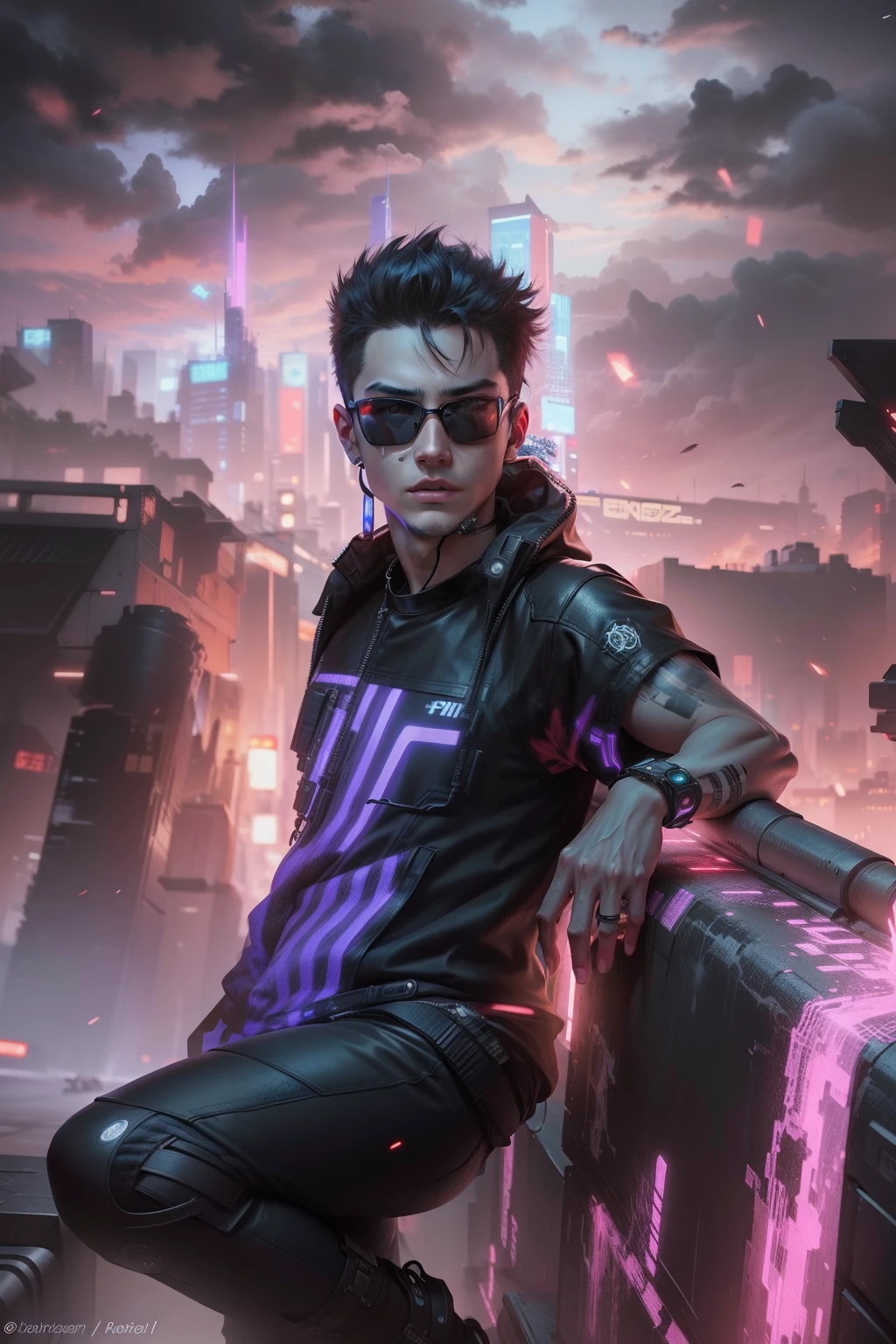 Change background , cyberpunk Boy , realistic face, ultra realistic