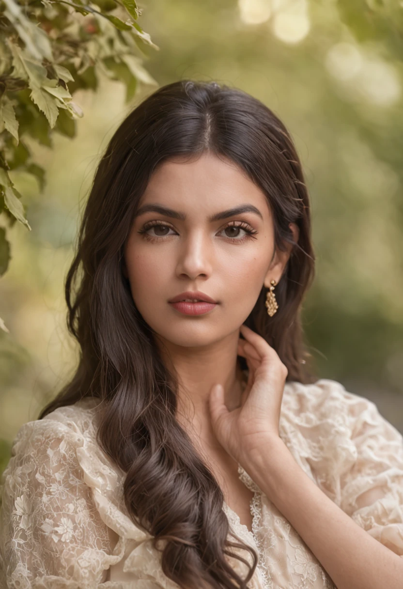 beautiful mature Indian college girl, hot boobs, giving a pout face (realistic, photo-realistic)
