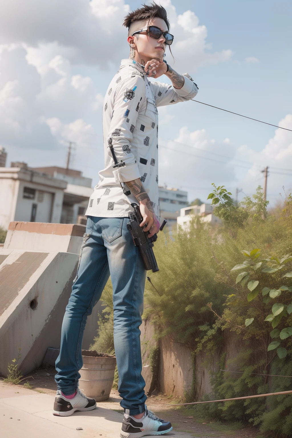 Syber punk with gun
