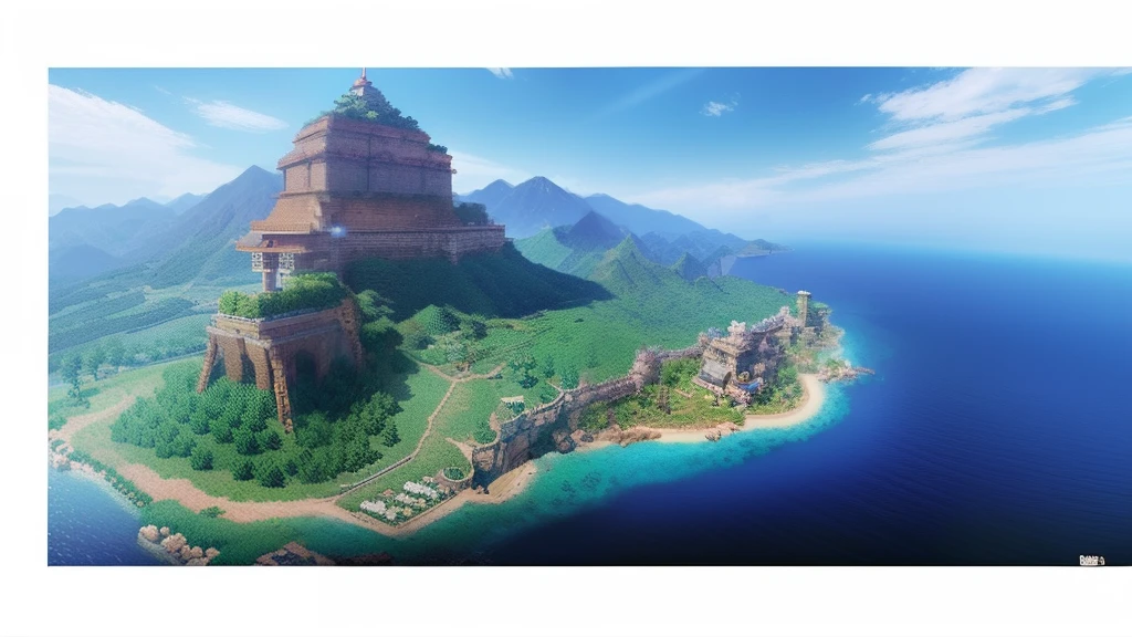 鸟山明风格,Flat pixel games《dragon quest》,Game scene design,(a paradise:1.4),16-bit pixels