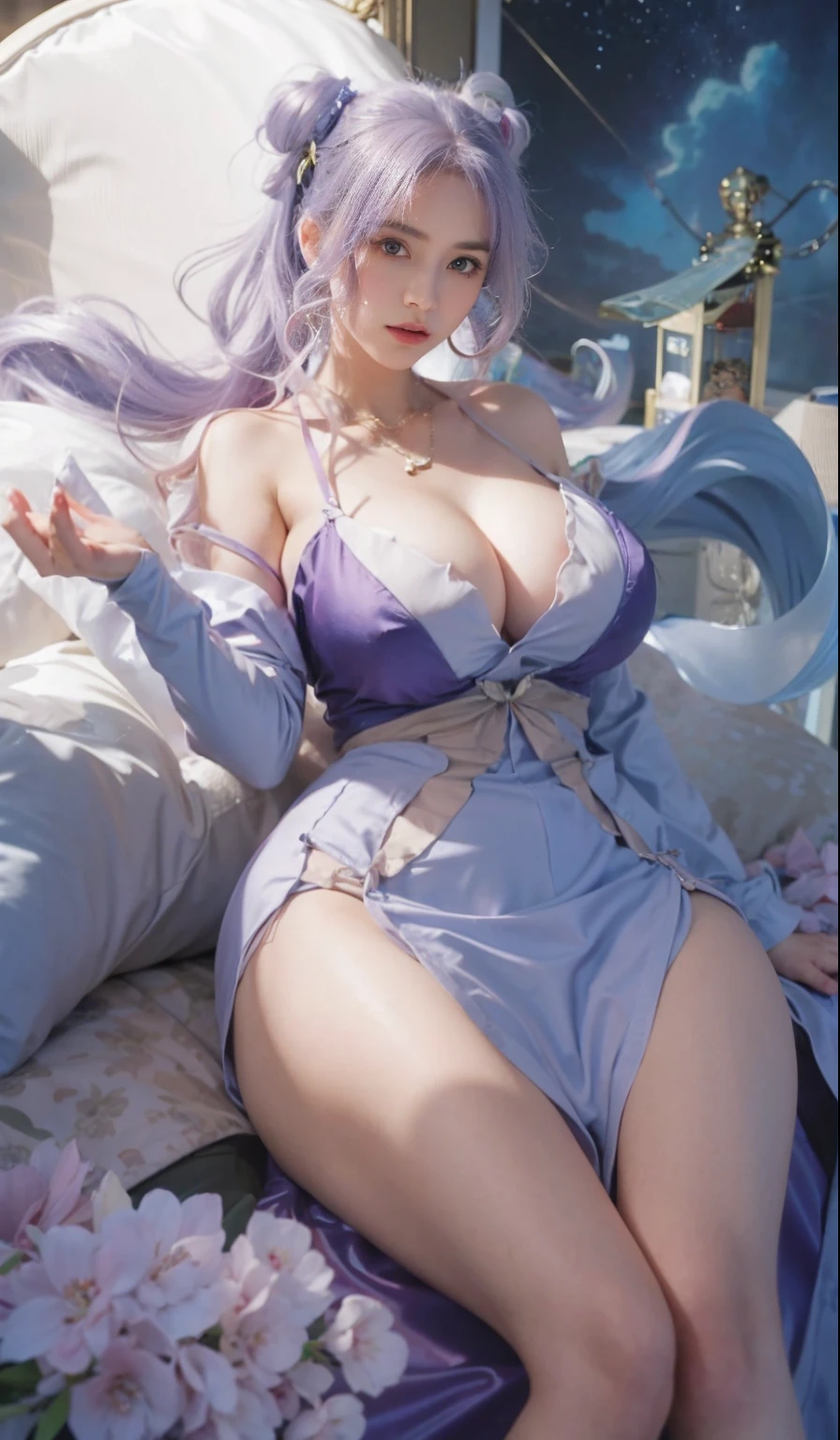 anime - style image of a woman in a purple dress sitting on a bed, extremely detailed artgerm, krenz cushart and artgerm, ! dream artgerm, style artgerm, cushart krenz key art feminine, artgerm on artstation pixiv, wlop and sakimichan, artgerm. high detail