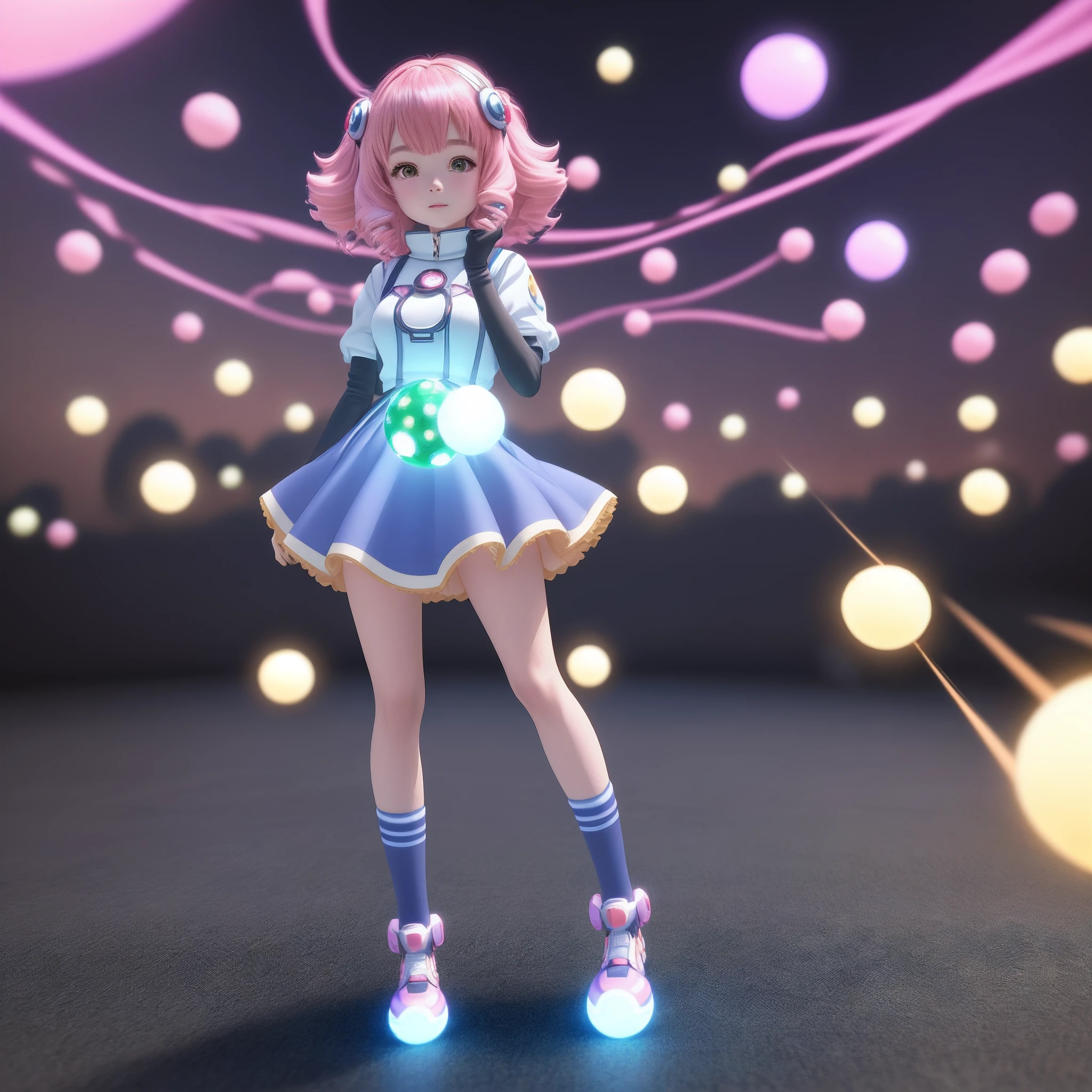 anime girl with a bunch of glowing balls in her hands, anime girl with cosmic hair, little girl with magical powers, connected with glowing tubes 8 k, anime girl of the future, render of a cute 3d anime girl, anime styled 3d, anime styled digital art, advanced anime digital art, magical particles, digital anime art, 3d anime girl