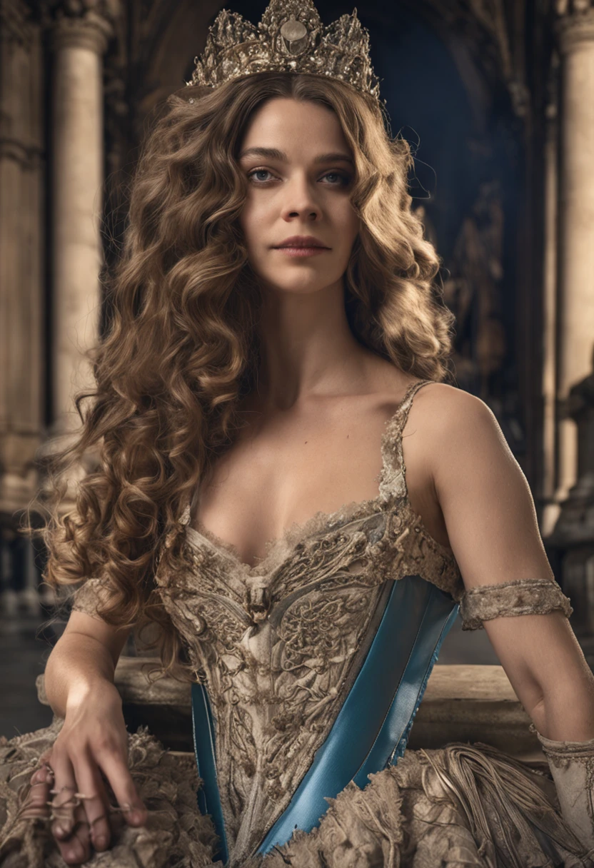 Versailles,whaite hair,Blue eyes,Gorgeous dress,Exposed milk,France,femele,Sexy and hot,sportrait,Solemn,Bigchest,SENSE OF CINEMA, hdr, Gorgeous shades, Intricate details, super-fine,oc rendered,Ray traching,Reallightandshadow,Hyper-realistic,anatomy correct,hyper HD,Textured skin,Baroque style,classicism,lightand shade contrast,ssmile,Light smile,The sense of sacredness,
