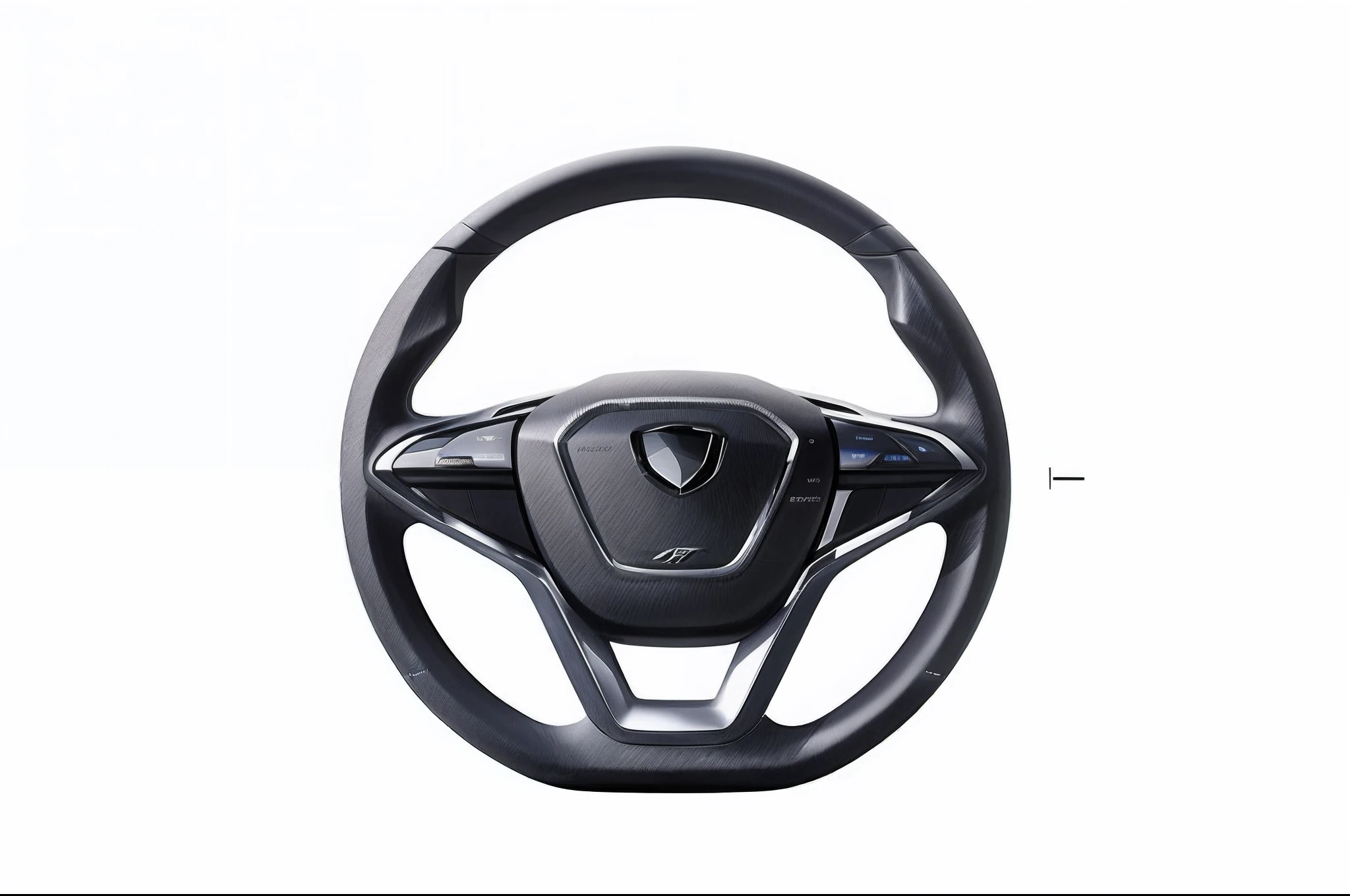 white backgrounid,Car steering wheel,conceptual,succinct,Electric vehicles are used。