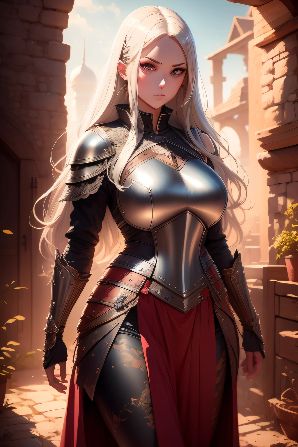 (Alchemy field: 1.3), (Hakama armor), (photo RAW: 1.2), (tmasterpiece: 1.3), (best qualityer: 1.4), super tall (Detailed characteristics of the garment), hdr, 8K分辨率, Focus only, rim, taut skin, (shiny skin), (slender girl), (Hakama armor), (Extremely detailed illustration), Verify the comment, request for commentary, scenecy, notext, 1girll, full bodyesbian, Long hair, middlebreast