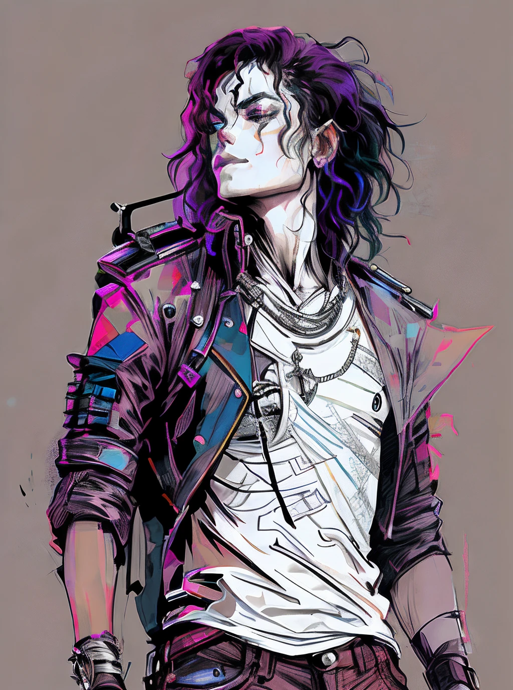 Vinpunk style, Michael Jackson, Highly detailed